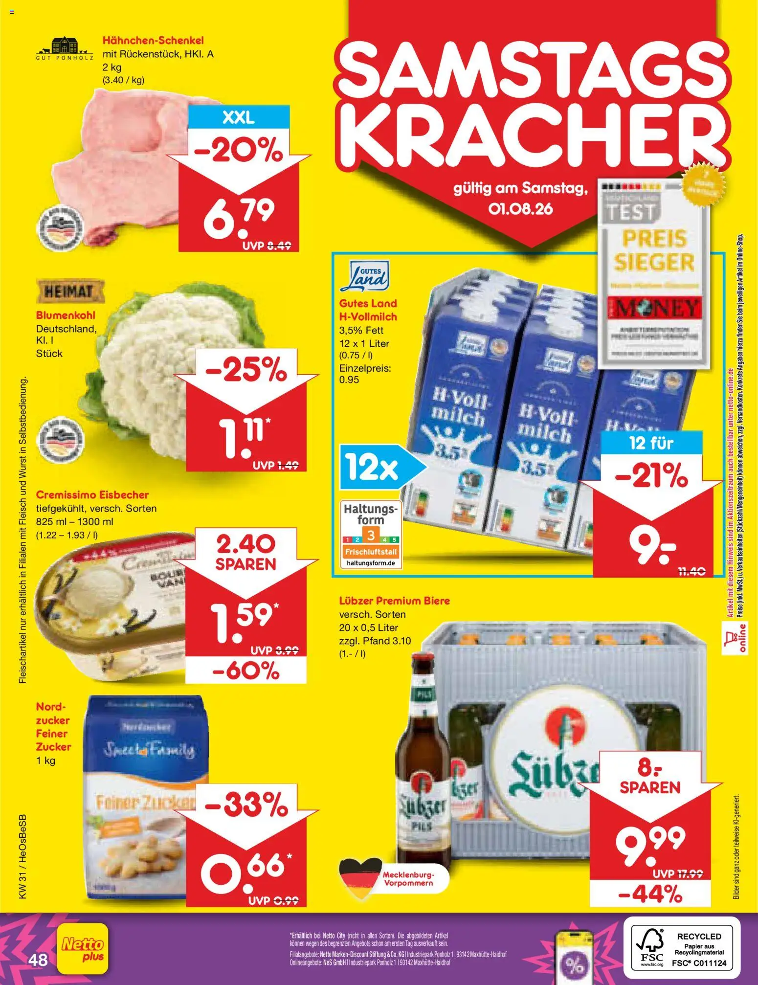 Netto Marken-Discount Prospekt – gültig ab 27.07.2026 | Seite: 67 | Produkte: Pils, Bilder, Blumenkohl, Fleisch