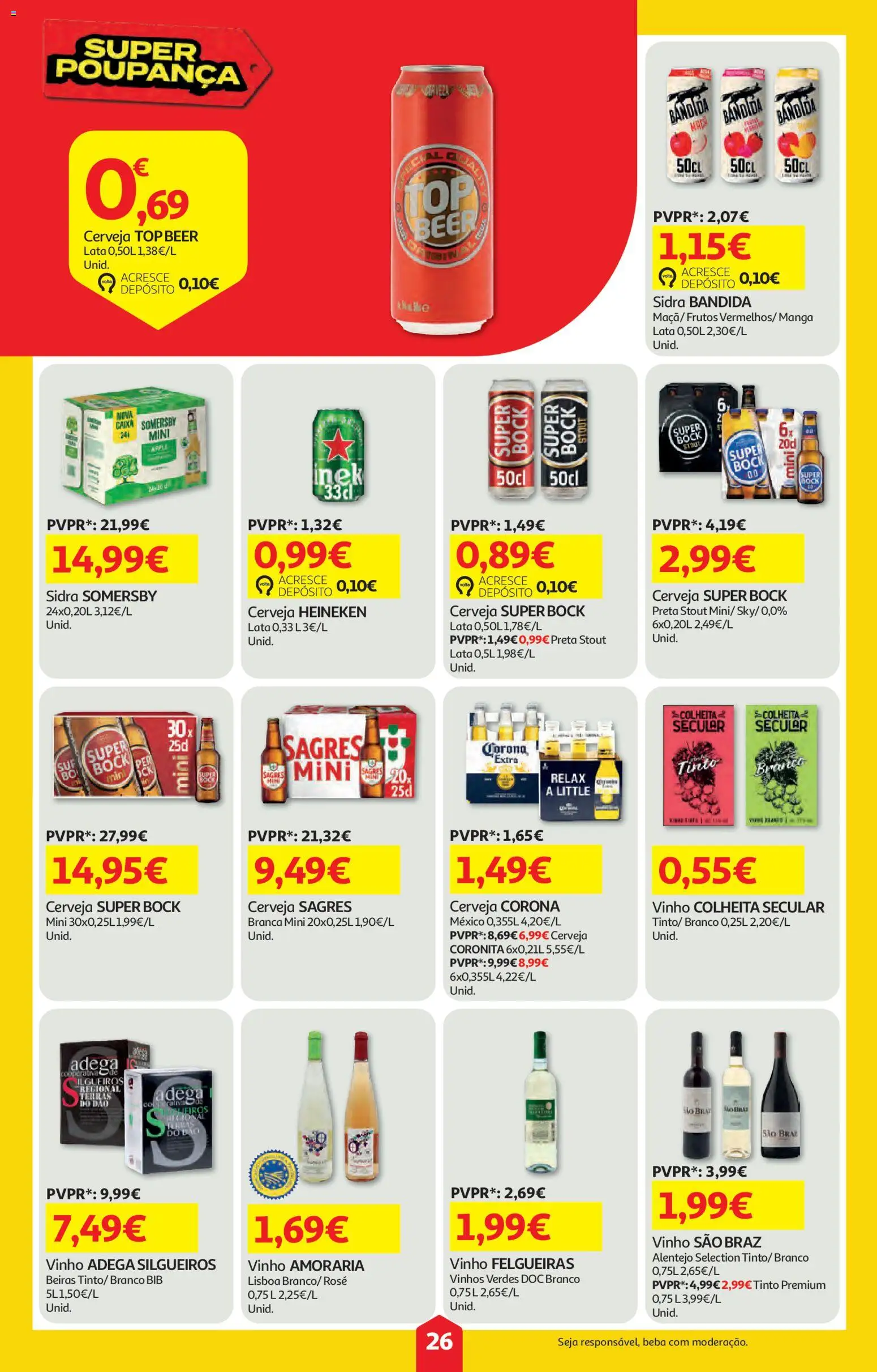 Auchan folheto │ válido de 09/07/2026 | Página: 26 | Produtos: Top, Caixa, Vinho, Cerveja