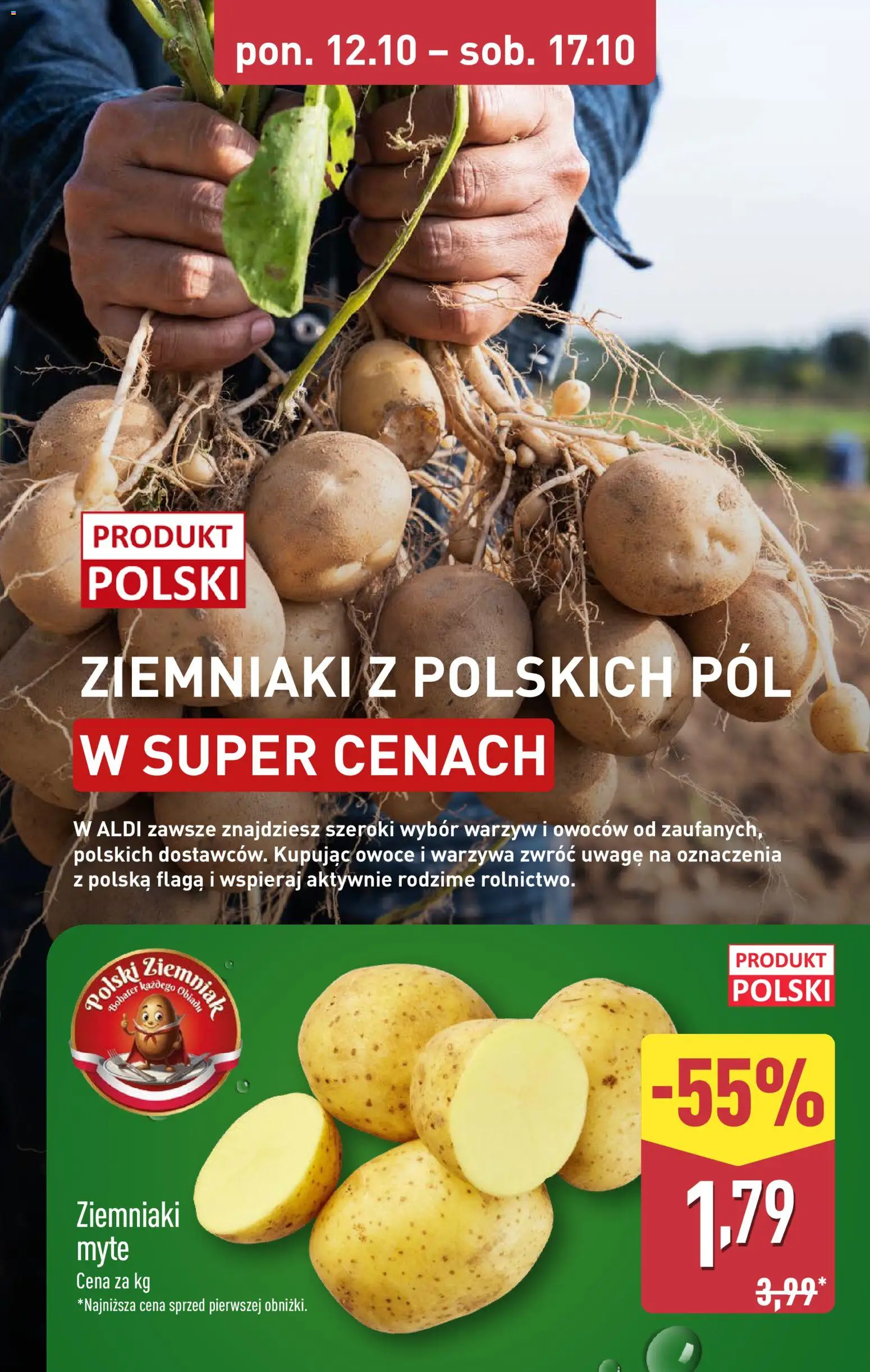 Aldi gazetka od 12.10.2026 | Strona: 6 | Produkty: Ziemniaki, Warzywa, Owoce