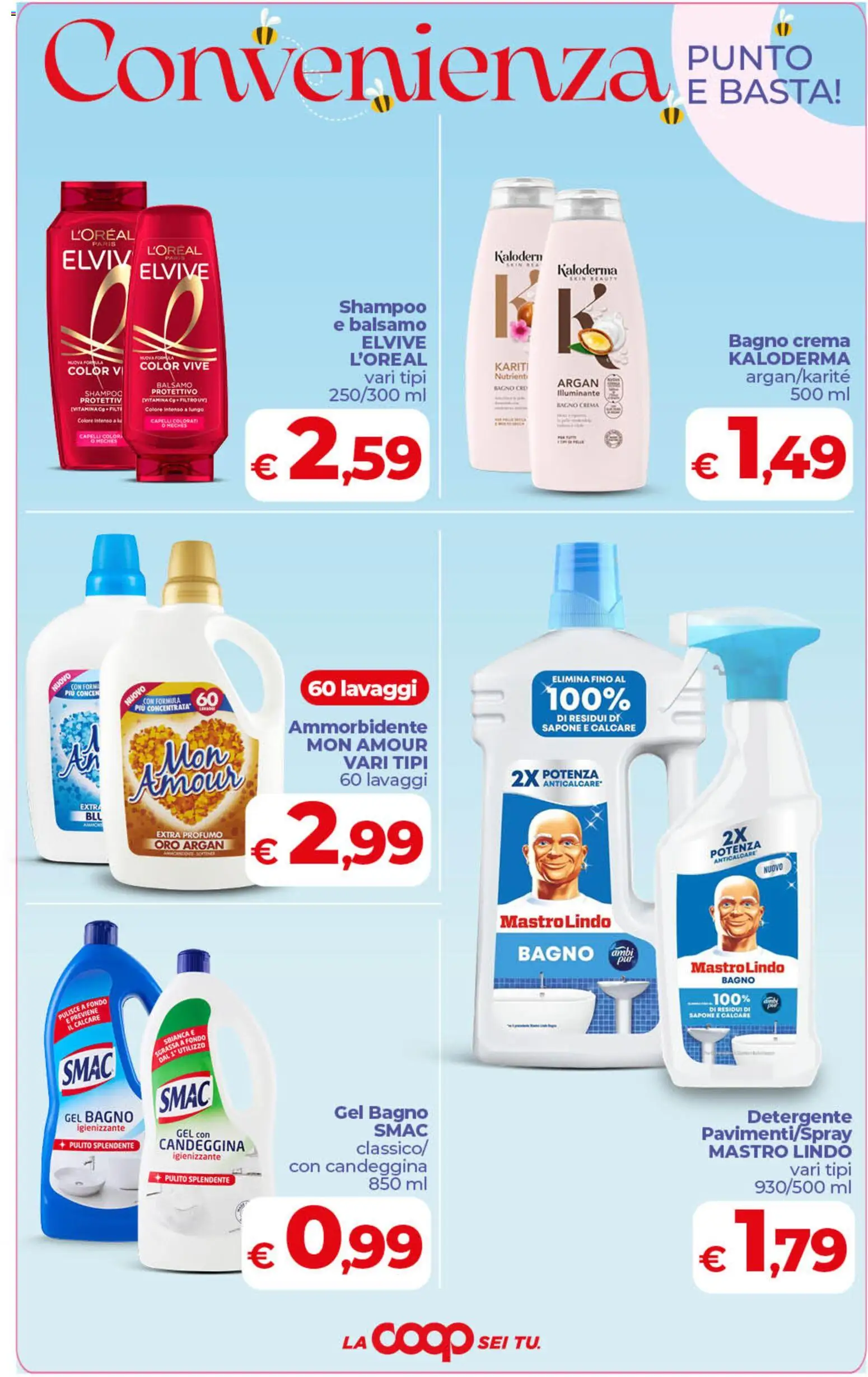 Volantino COOP del 29.05.2026 | Pagina: 5 | Prodotti: Shampoo, Crema, Candeggina, Profumo