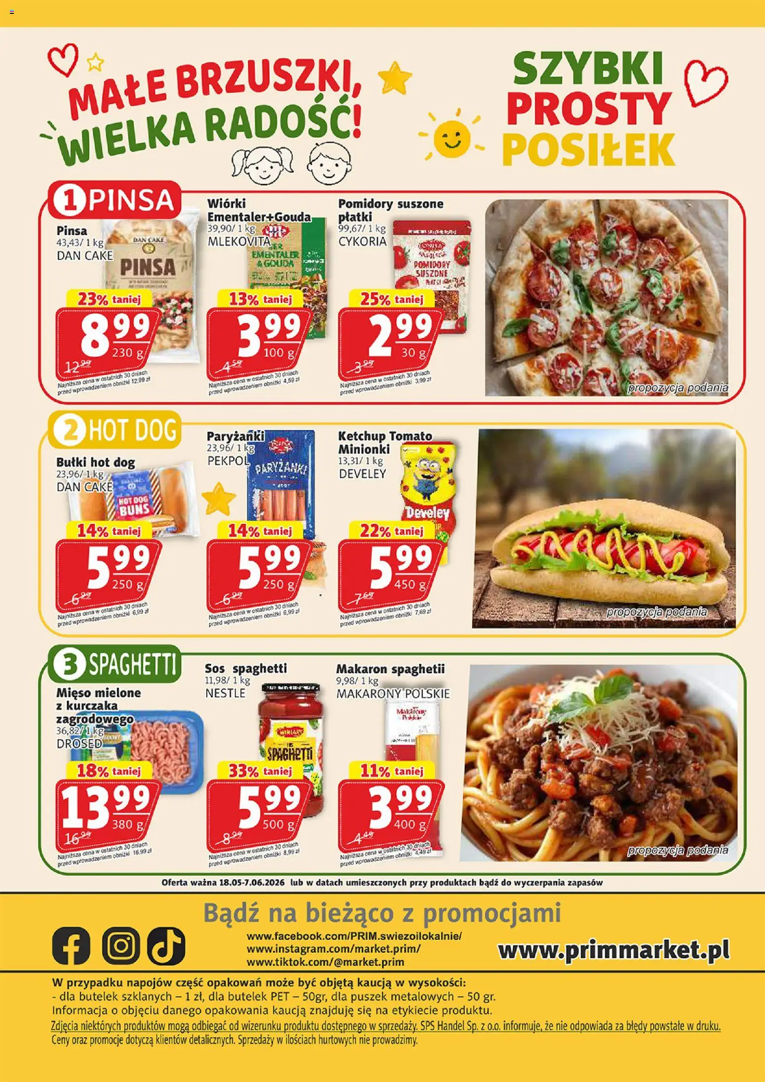 Prim Market gazetka - Dzień Dziecka od 18.05.2026 | Strona: 16 | Produkty: Sos spaghetti, Pomidory suszone, Pomidory, Makarony