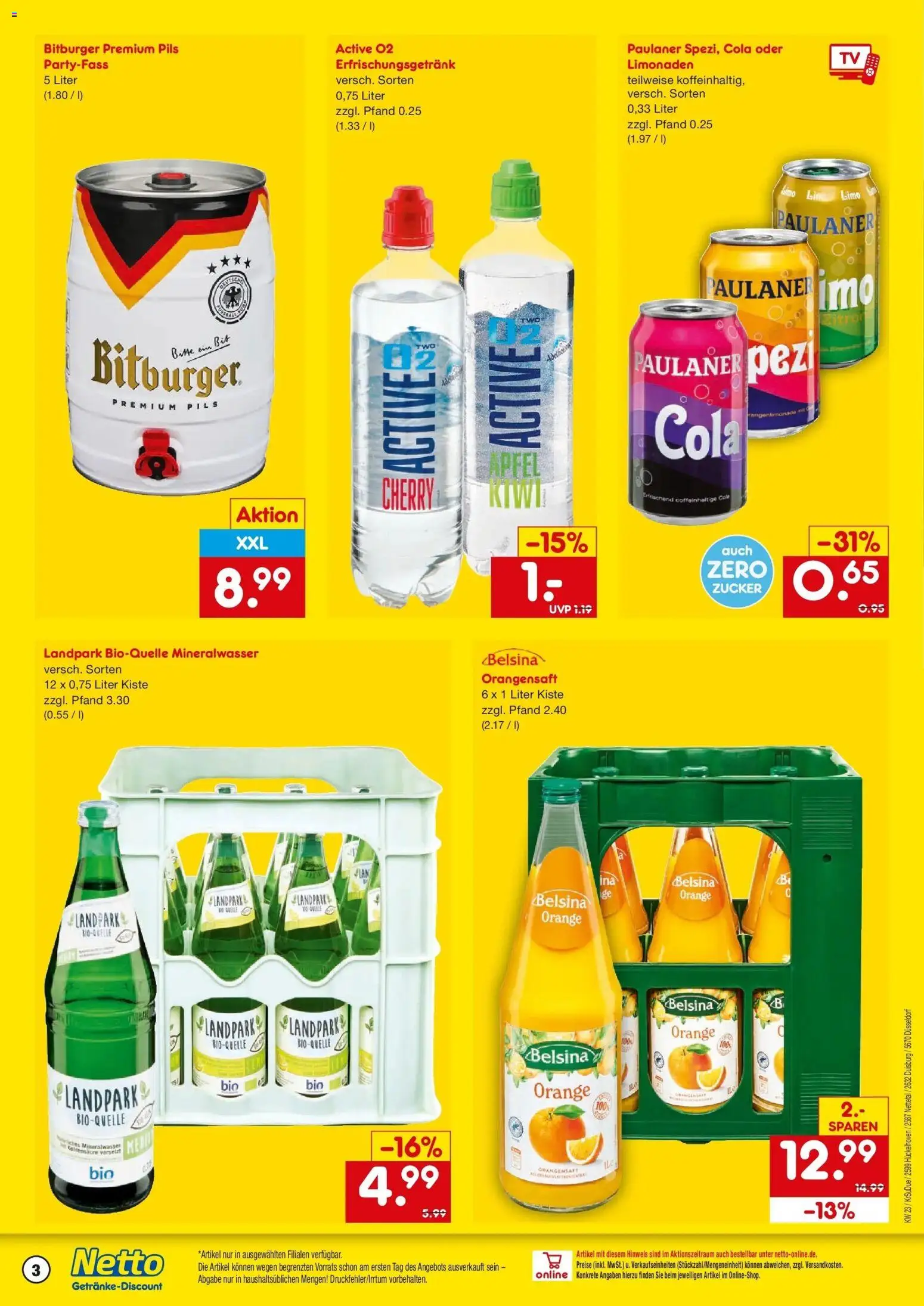 Netto Marken-Discount Prospekt Hückelhoven-Baal – gültig ab 01.06.2026 | Seite: 3 | Produkte: Cola, Äpfel, Orangensaft, Zucker