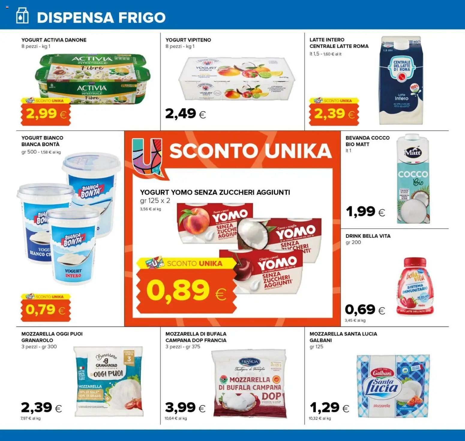 Volantino Oasi del 16/07/2026 | Pagina: 10 | Prodotti: Yogurt, Mozzarella, Latte, Cocco