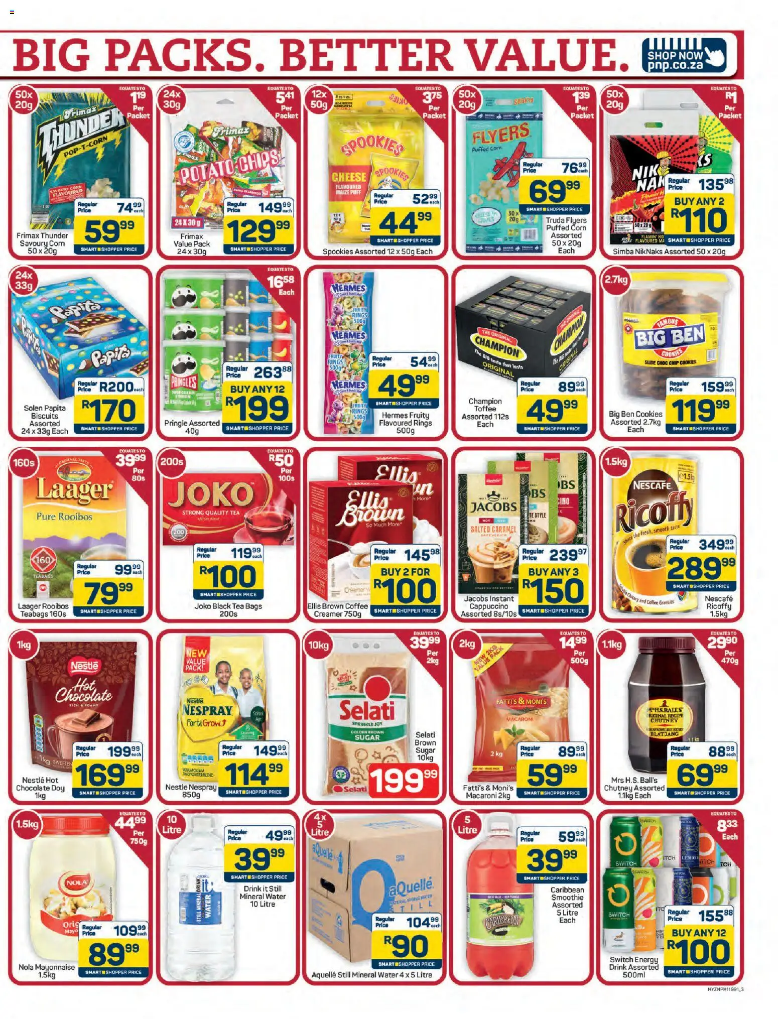 New Pick n Pay catalogue – valid from 18.05.2026 | Page: 3 | Products: Cheese, Biscuits, Cookies, Water