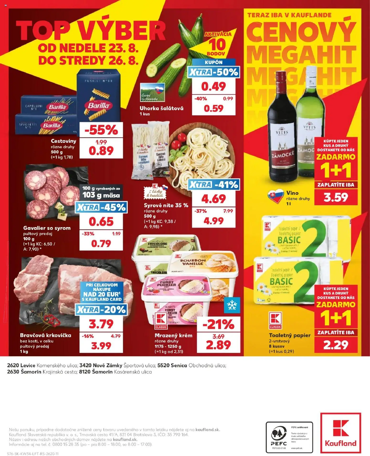 Nové Kaufland akcie – leták je platný od 20.08.2026 | Strana: 76 | Produkty: Bravčová krkovička, Uhorka, Uhorka šalátová, Krém