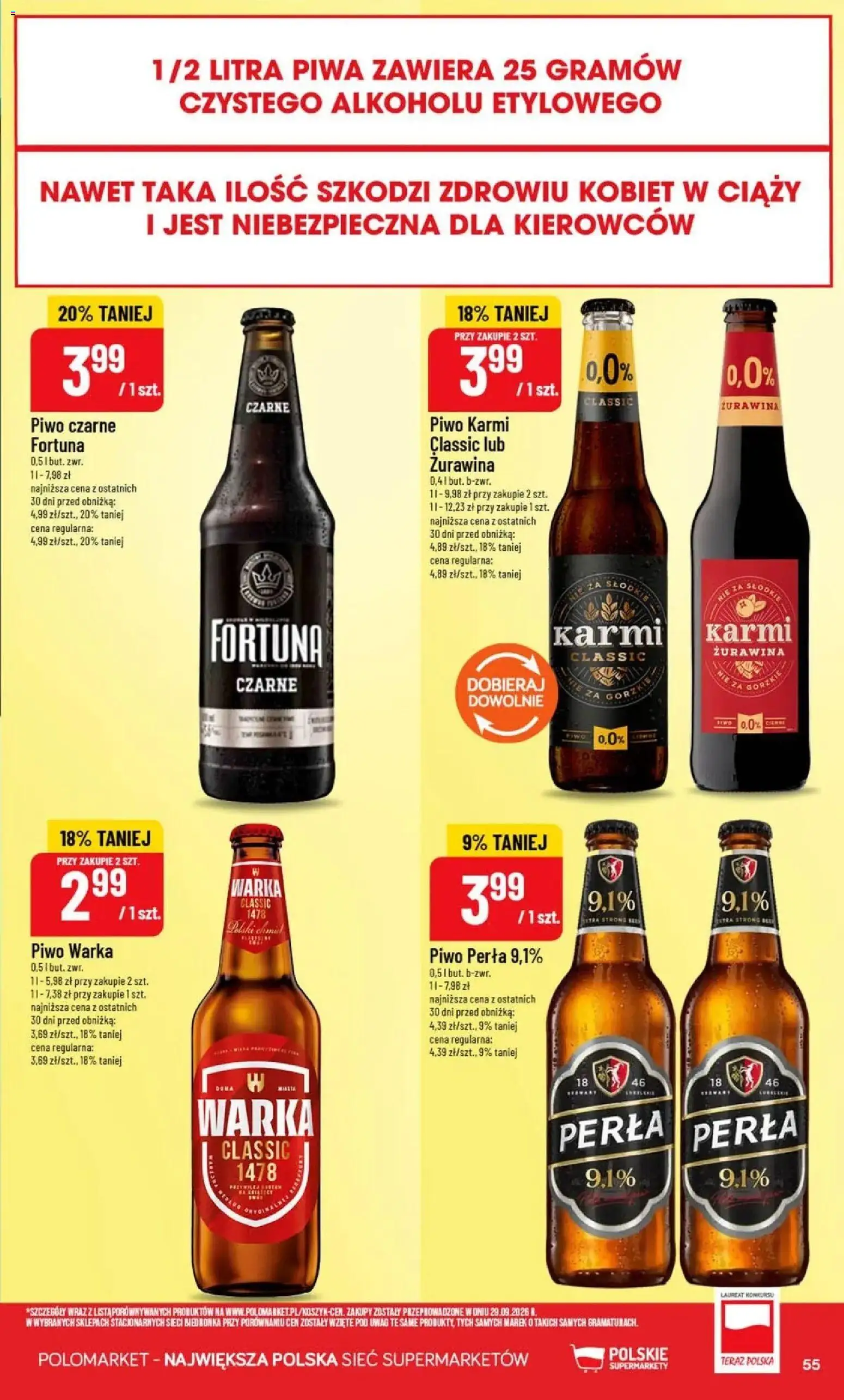 Nowa POLOmarket gazetka od jutra 14.10.2026 | Strona: 55 | Produkty: Warka, Piwo Warka, Żurawina, Piwo