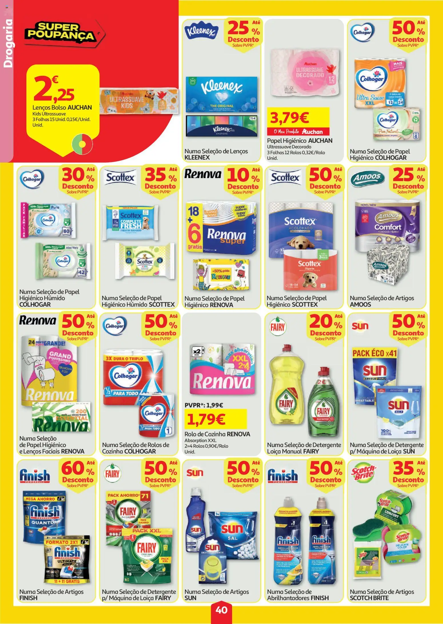 Auchan folheto │ válido de 30/07/2026 | Página: 40 | Produtos: Papel higiénico, Detergente