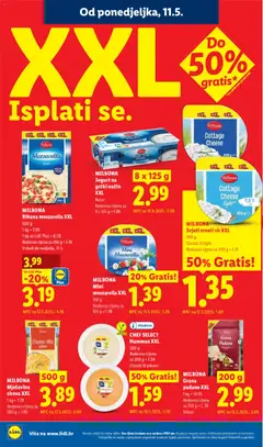 MILBONA Jogurt na grčki način XXL, Natur, 8 x 125 g - Pregled kataloga iz trgovine Lidl, vrijedi od 11.05.2026 | Stranica: 6 | Proizvodi: Grana Padano, Mozzarella, Sir, Jogurt