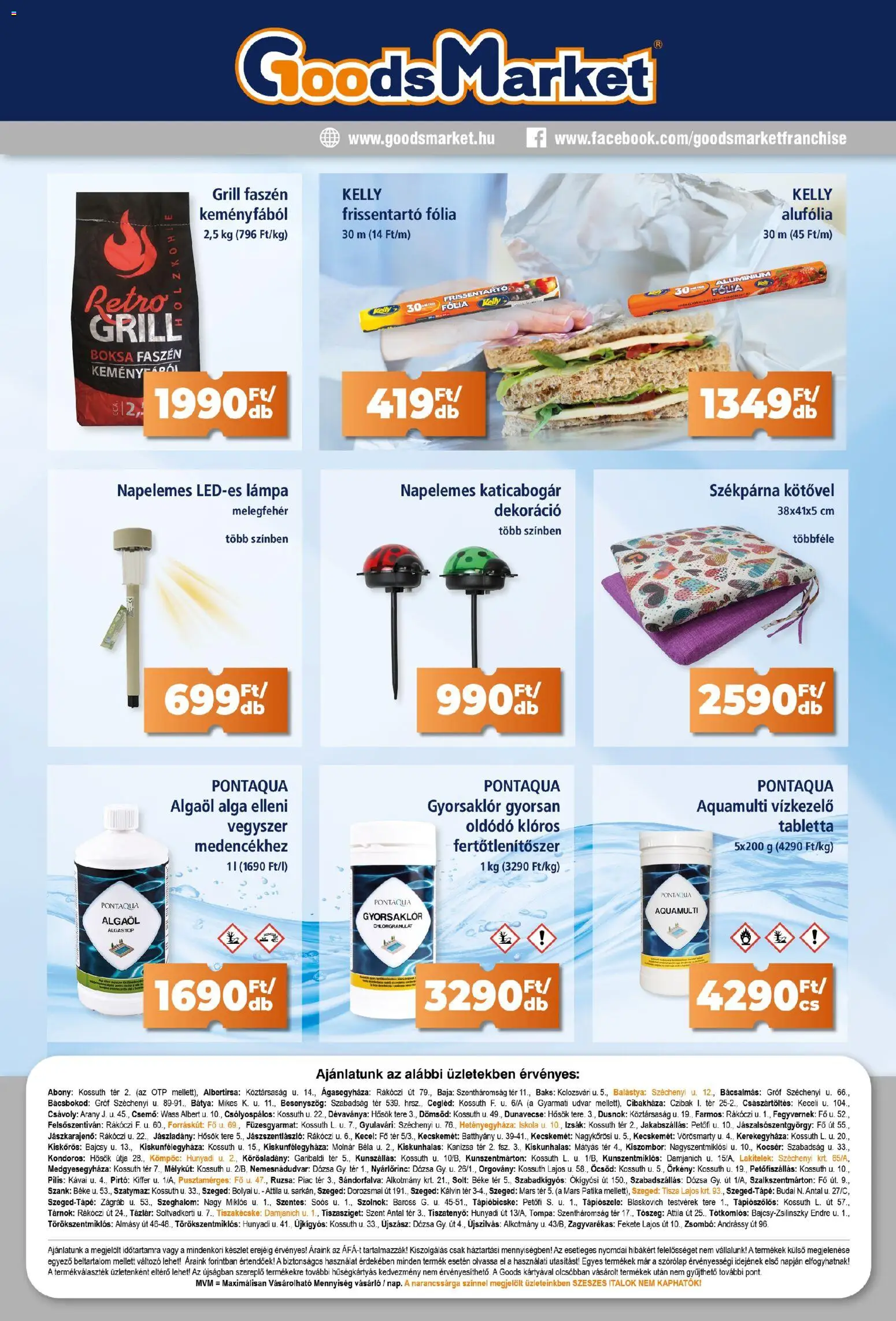 Goods Market akciós ujság - amely érvényes a következő dátumtól: 04.06.2026 | Oldal: 7 | Termékek: Székpárna, Grill, Szeszes italok, Ledes lámpa