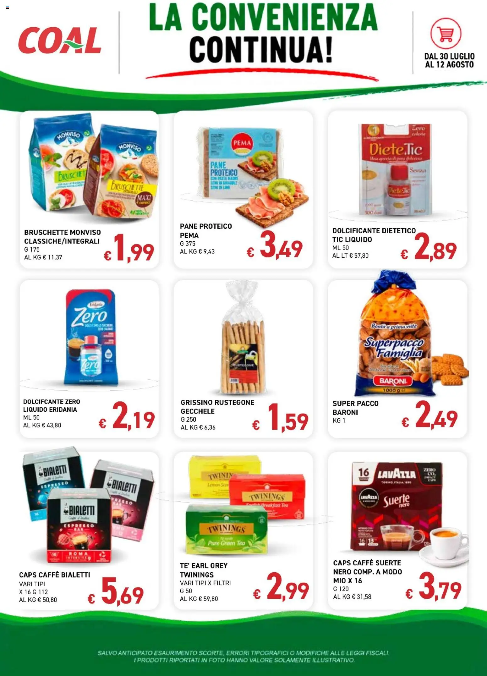 Volantino Coal del 30/07/2026 | Pagina: 5 | Prodotti: Dolcificante, Pane, Caffè, Lavazza