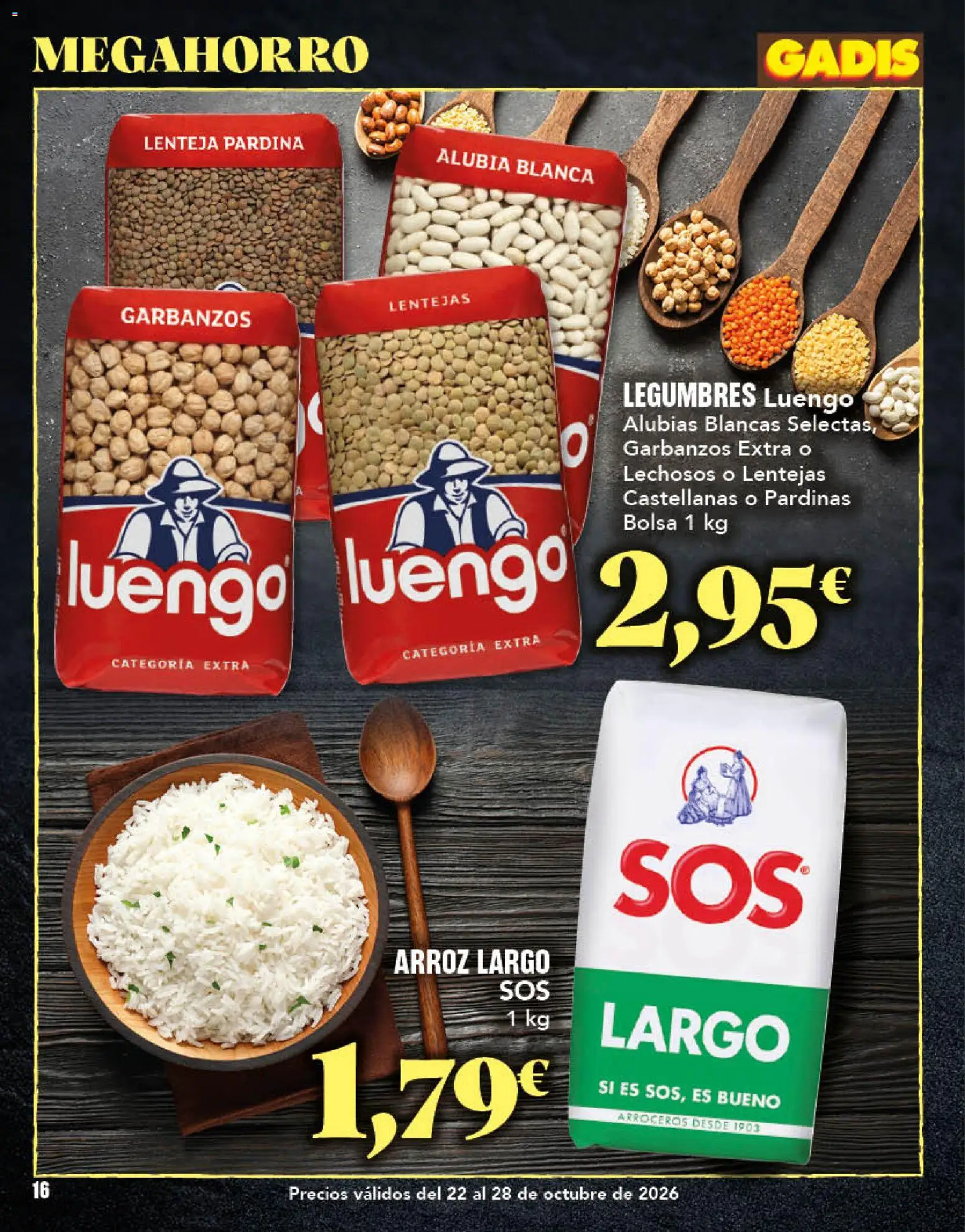 Gadis - folleto │ válido desde el 22/10/2026 | Página: 16 | Productos: Arroz, Lentejas, Legumbres, Bolsa