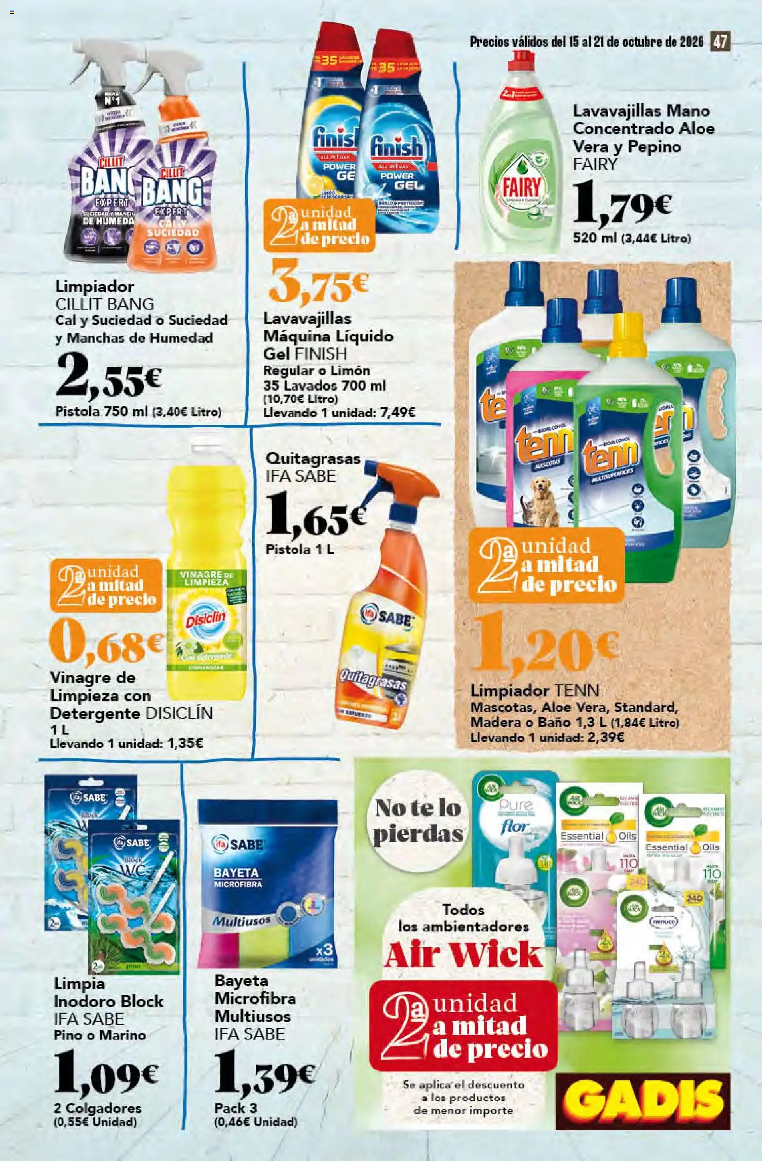 Gadis - folleto │ válido desde el 15/10/2026 | Página: 47 | Productos: Puré, Lavavajillas, Aloe Vera, Vinagre