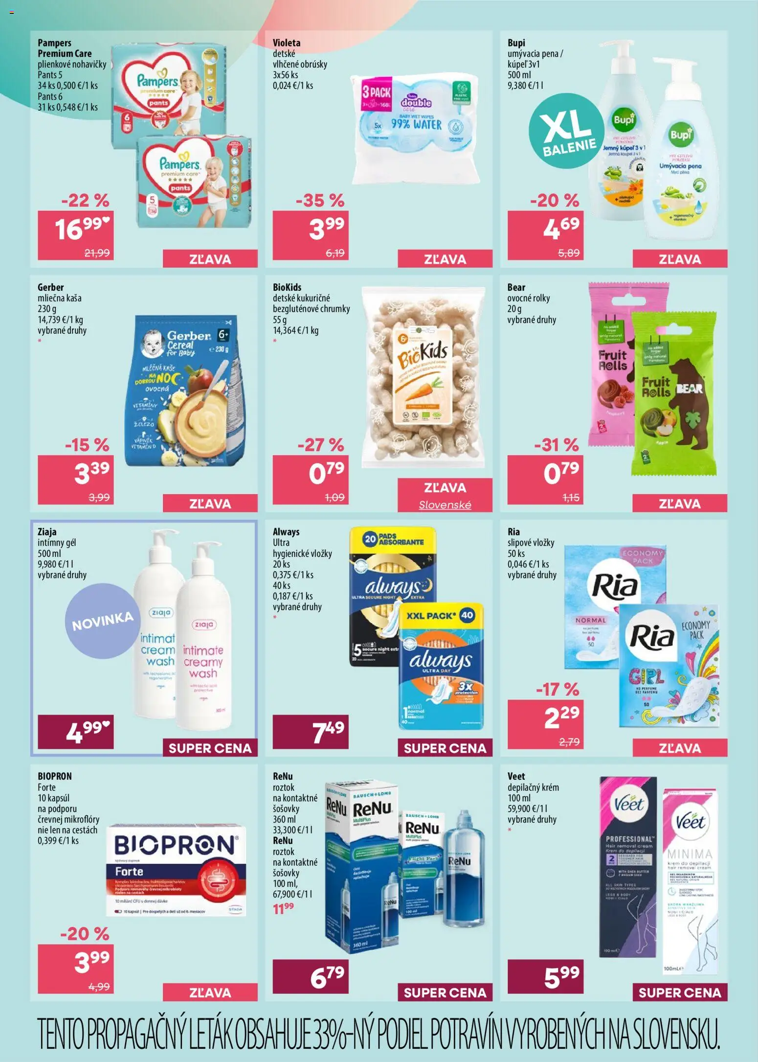 Nové 101 drogerie akcie – leták je platný od 24.06.2026 | Strana: 4 | Produkty: Depilačný krém, Nohavičky, Krém, Pampers