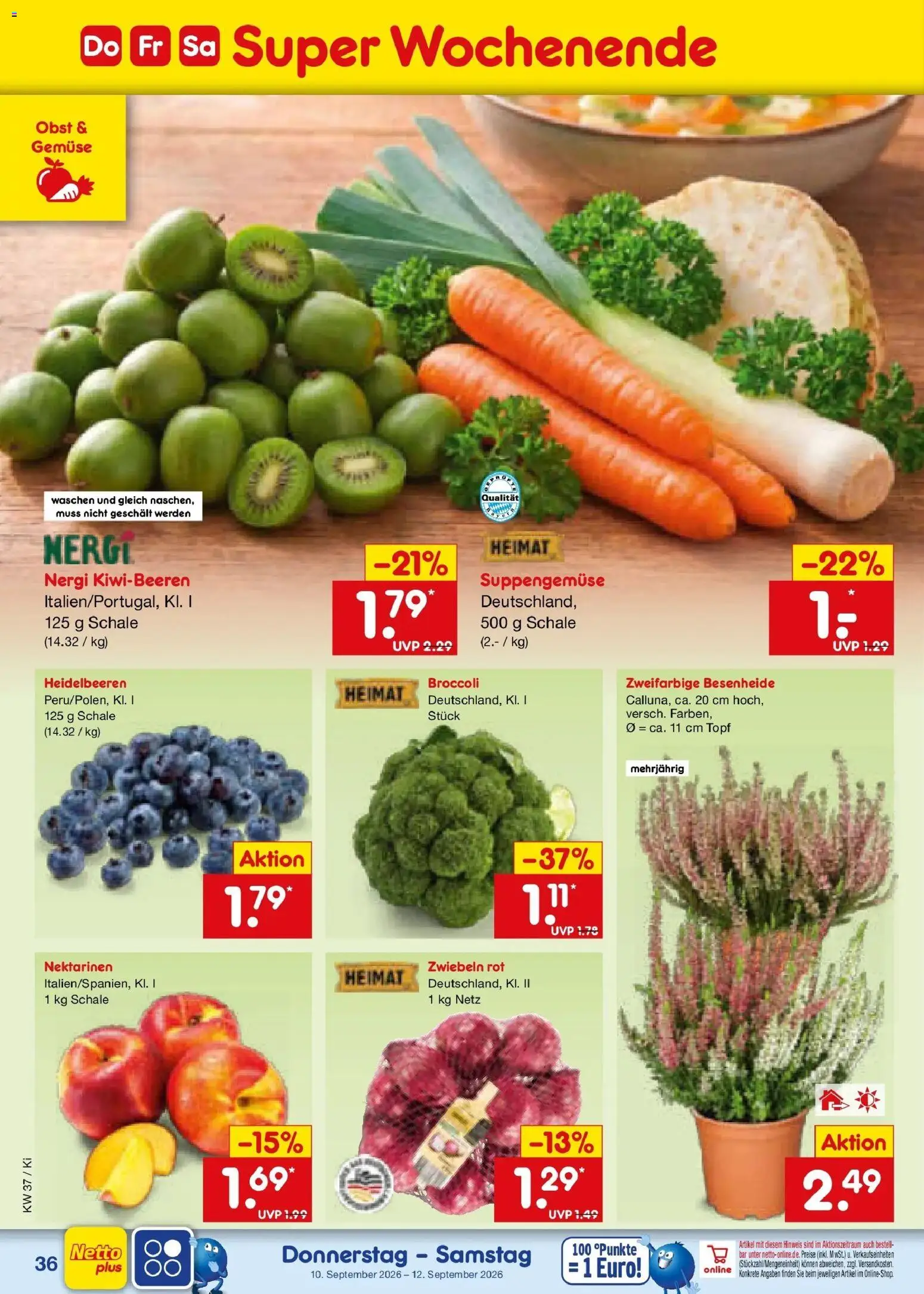 Netto Marken-Discount Prospekt Bad Friedrichshall – gültig ab 07.09.2026 | Seite: 54 | Produkte: Heidelbeeren, Zwiebeln, Gemüse, Obst