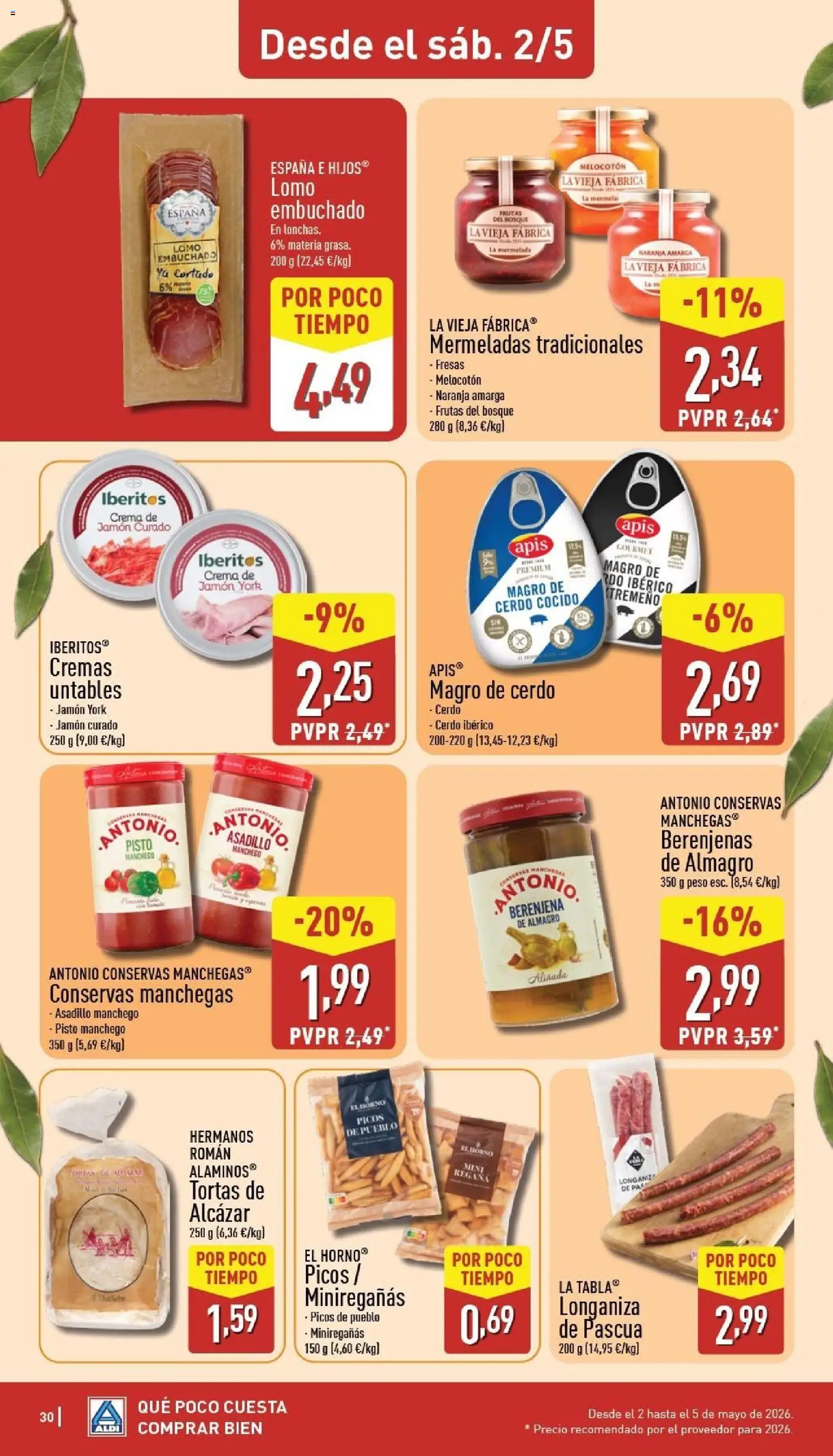 Aldi folleto Canarias │ válido desde el 27.04.2026 | Página: 30 | Productos: El horno, Jamón, Cerdo, Crema