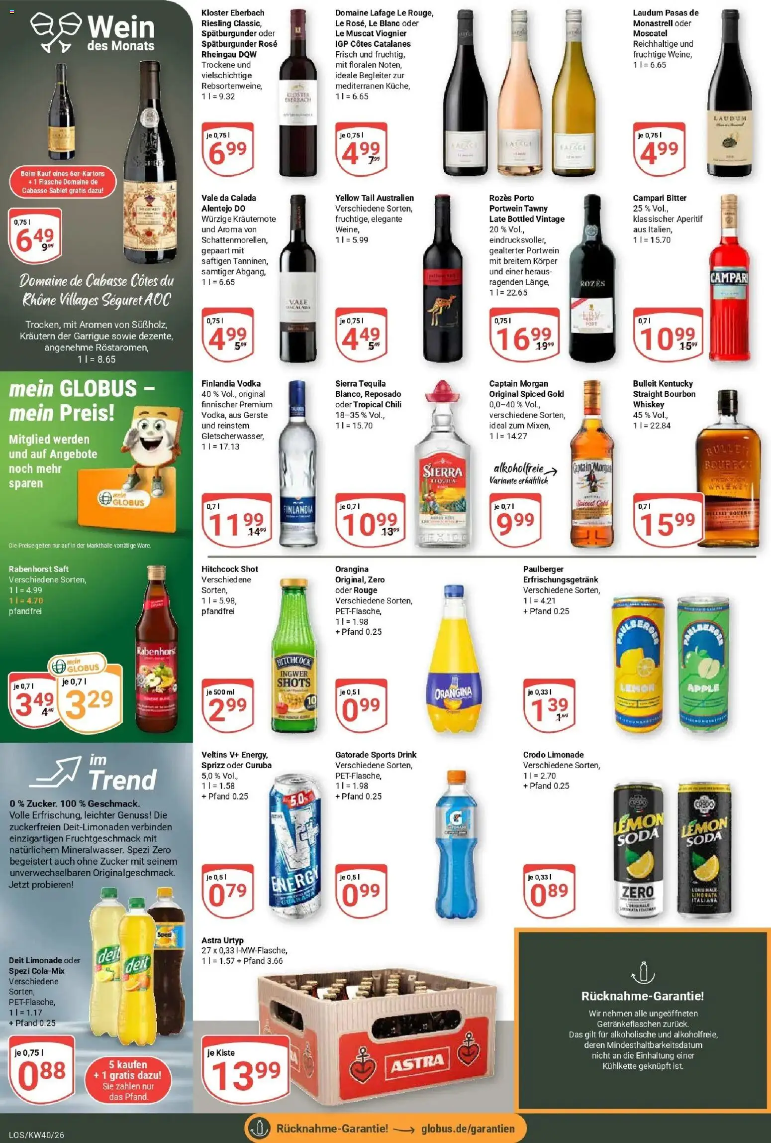 Globus Prospekt Losheim Am See – gültig ab 28.09.2026 | Seite: 18 | Produkte: Limonade, Zucker, Saft, Veltins