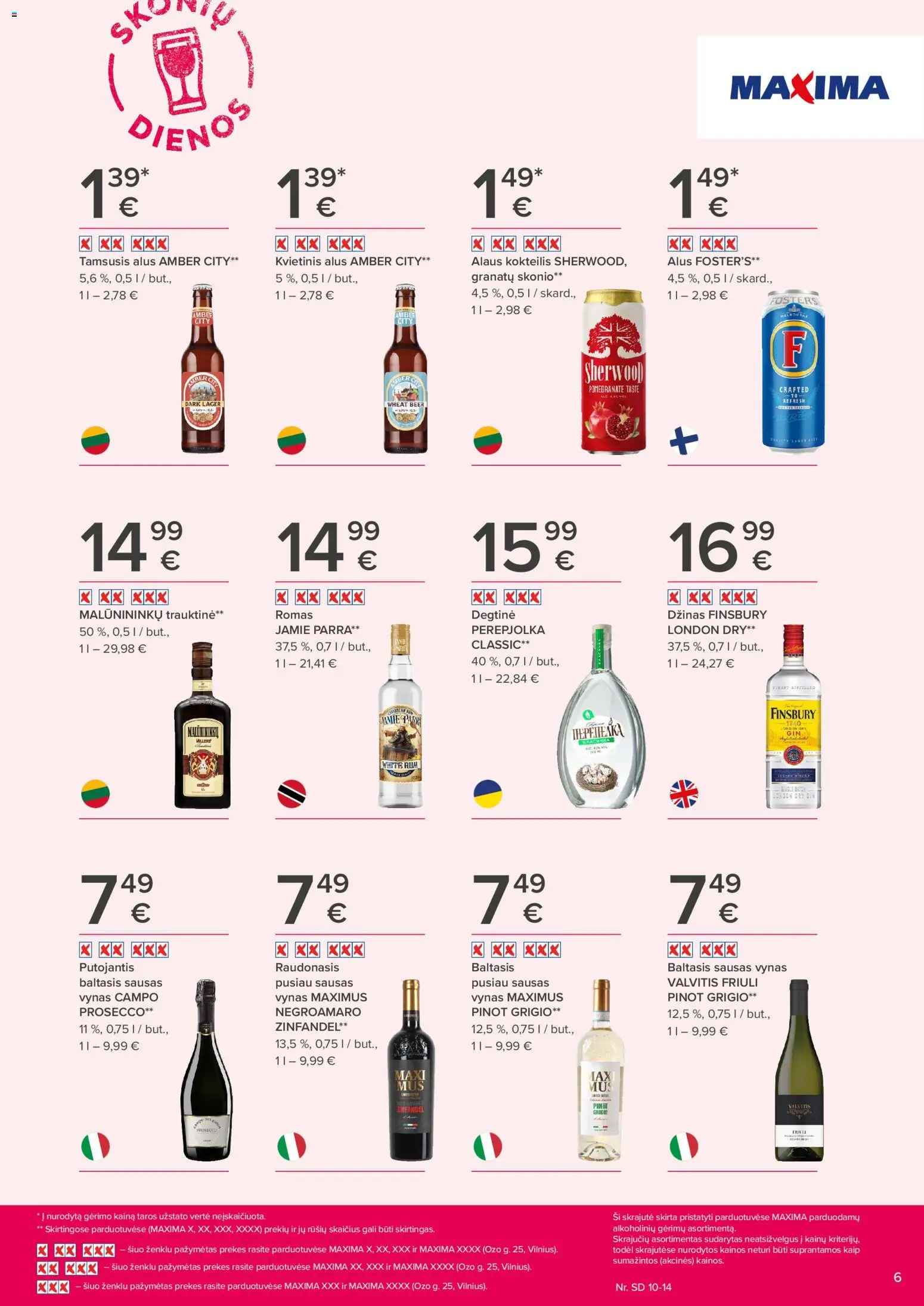MAXIMA akcijos nuo 2026.10.01 | Puslapis: 6 | Prekių: Degtinė, Vynas, Alus, Džinas