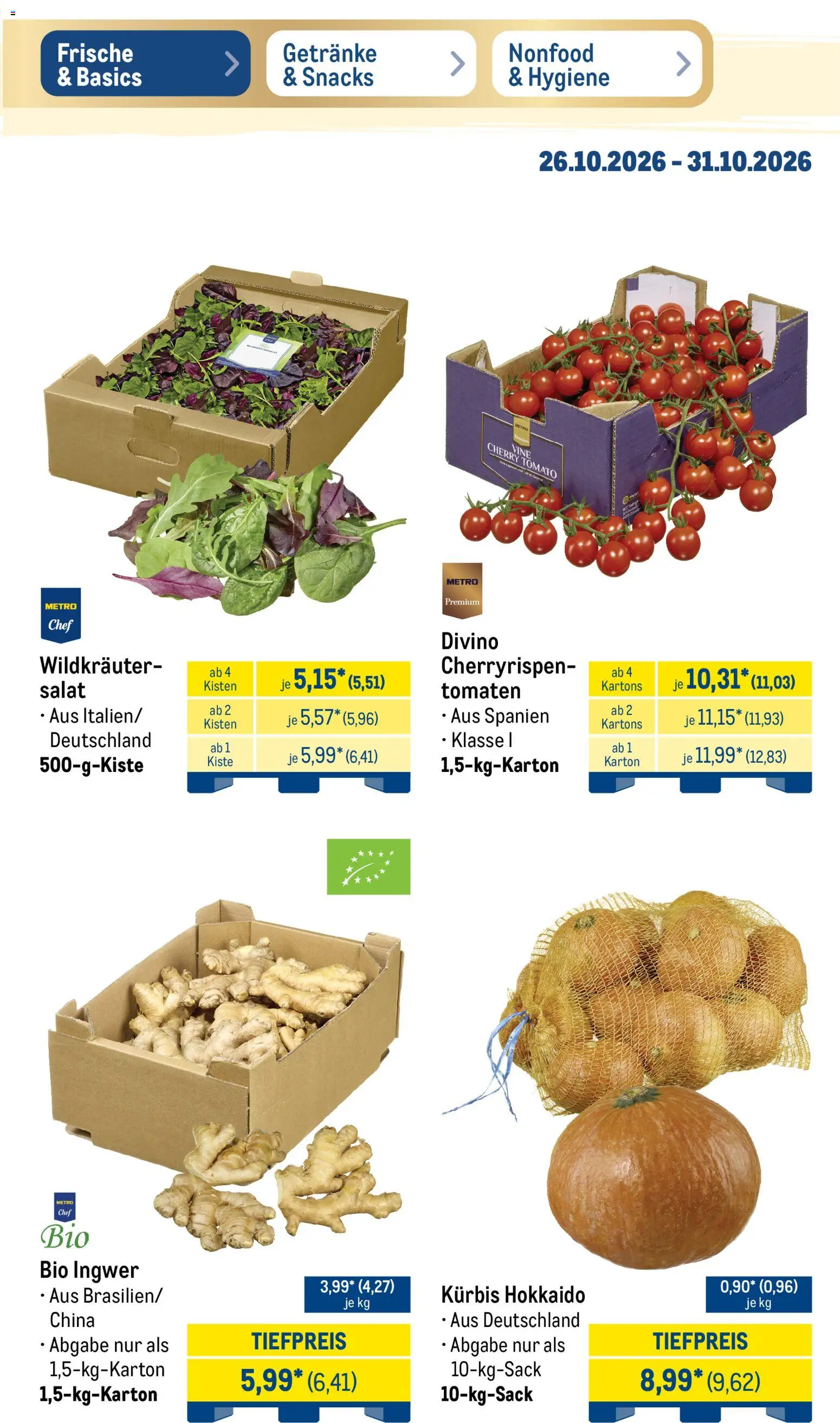Metro NonFood-Angebote – gültig ab 26.10.2026 | Seite: 39 | Produkte: Schinken, Rindfleisch