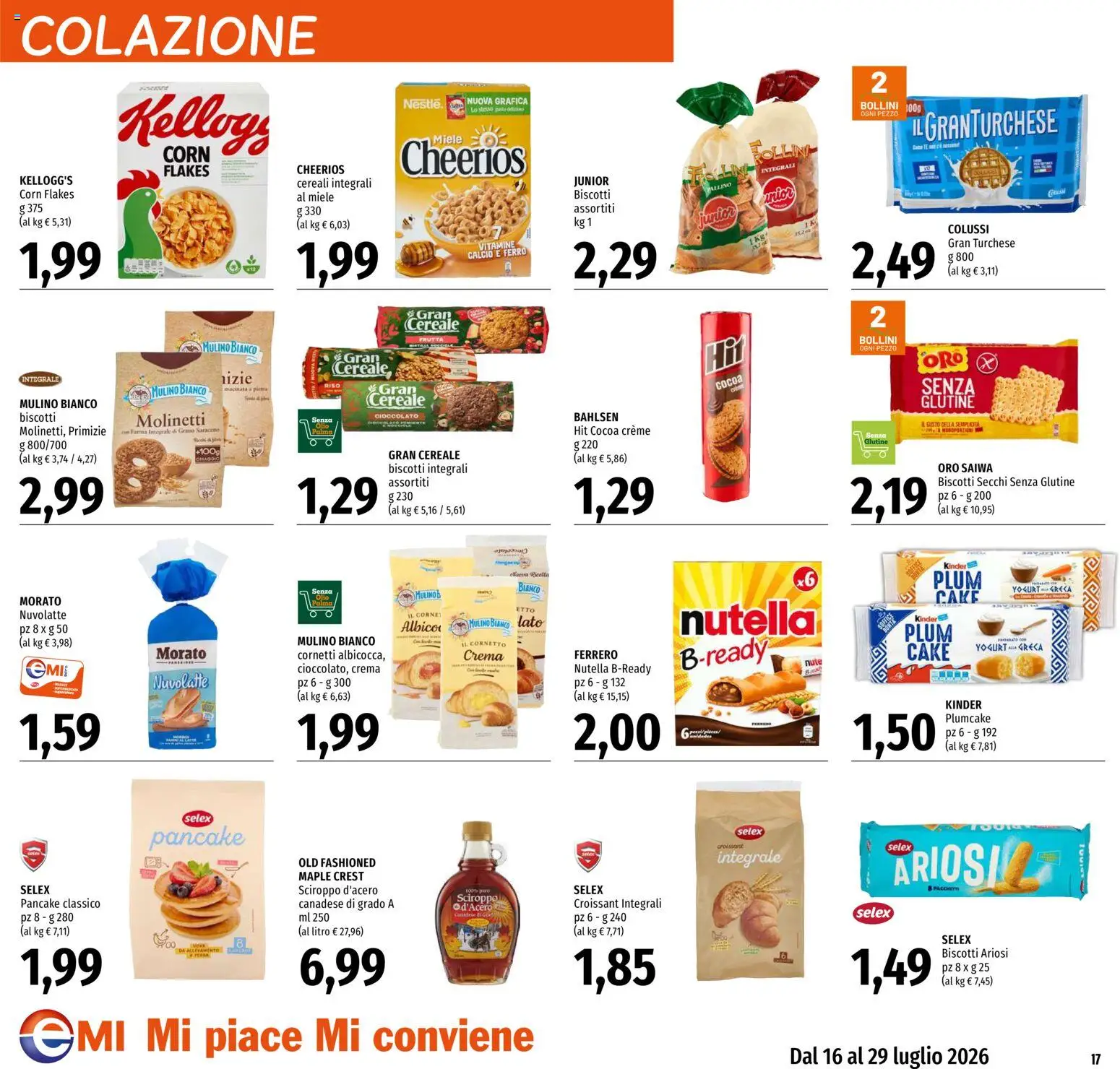 Volantino EMI del 16/07/2026 | Pagina: 17 | Prodotti: Crema, Riso, Olio, Miele