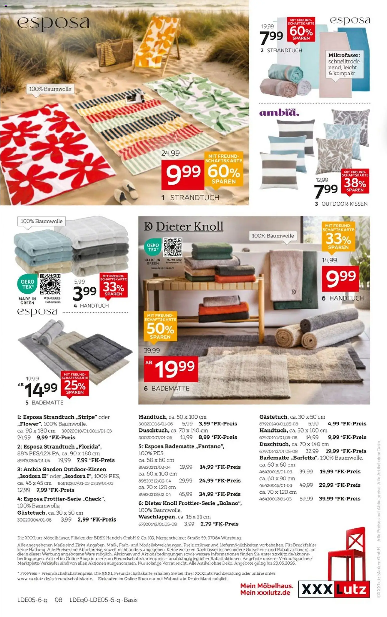 XXXLutz Summer-Time – gültig ab 09.05.2026 | Seite: 13 | Produkte: Strandtuch
