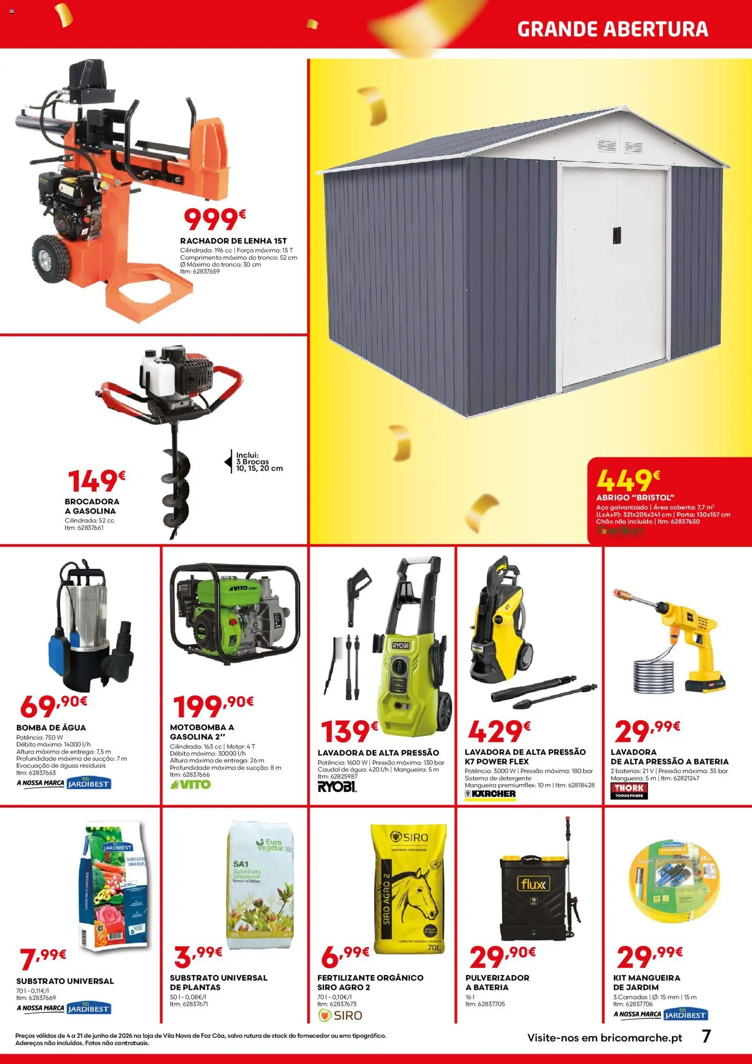 BricoMarché folheto │ válido de 04.06.2026 | Página: 7 | Produtos: Agua, Porta, Mangueira, Bateria