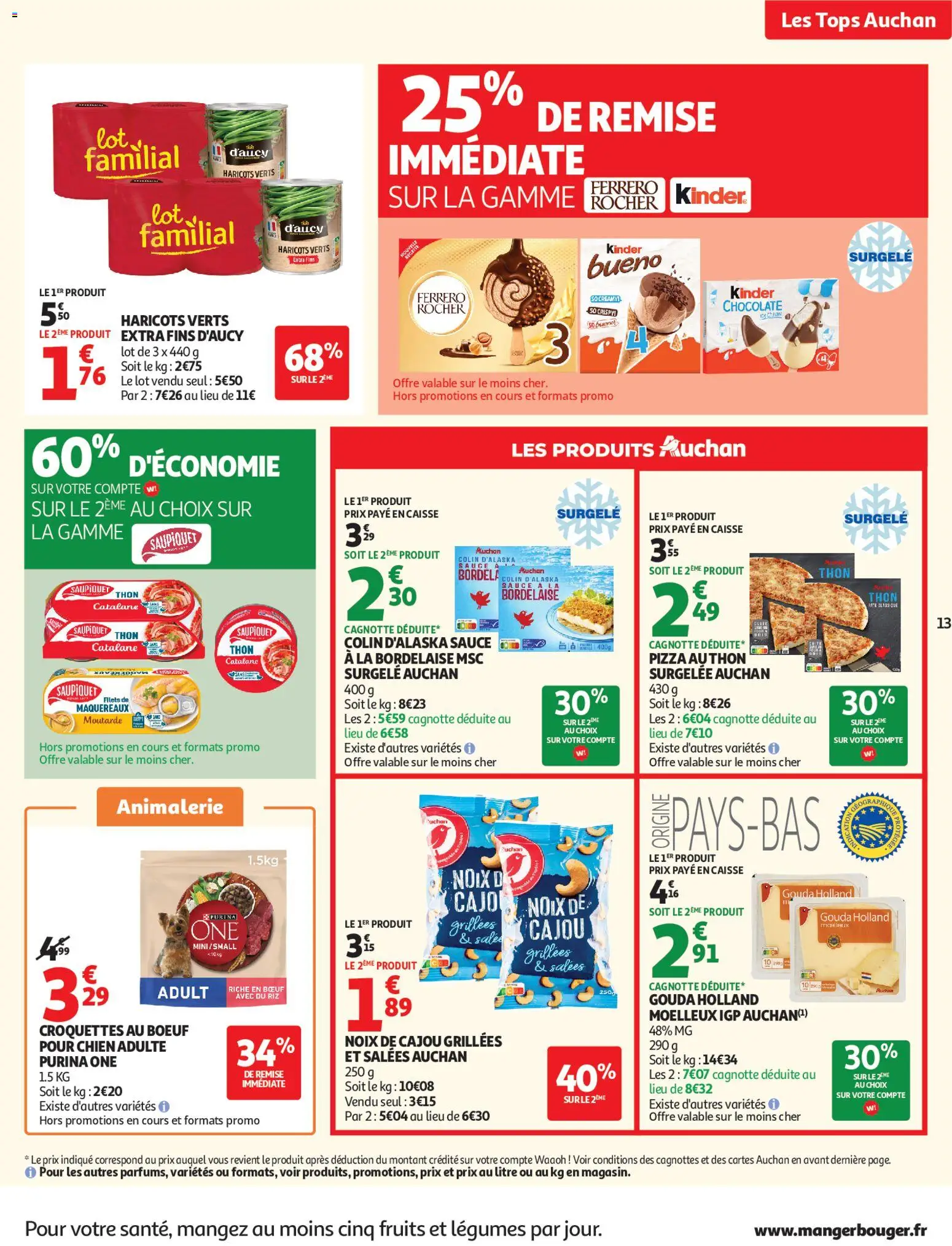 {H1} | Page: 13 | Produits: Noix de cajou, Ferrero rocher, Thon, Gouda