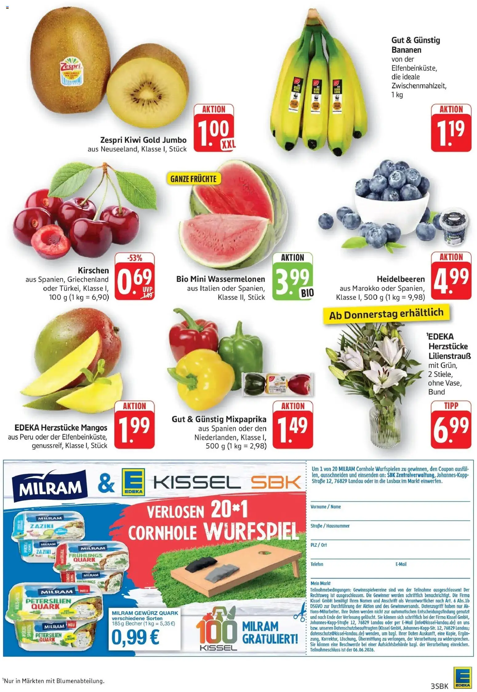Edeka prospekt Pirmasens – gültig ab 26.05.2026 | Seite: 3 | Produkte: Kirschen, Milram, Mango, Kiwi
