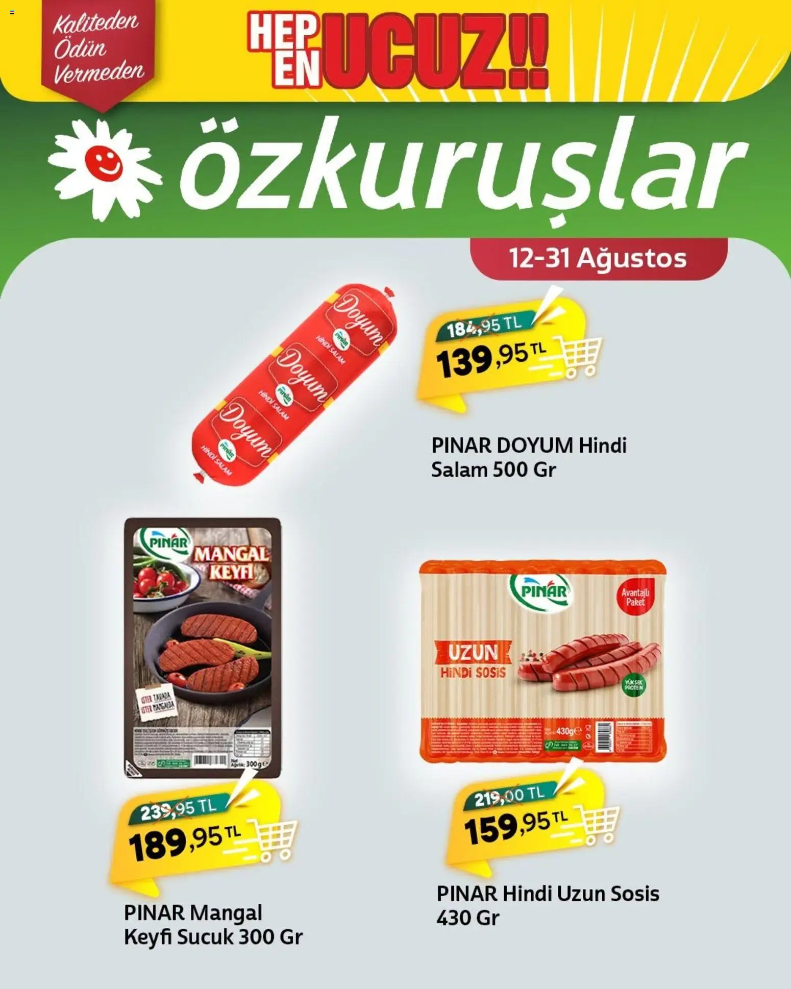 Özkuruşlar Katalog - 12 Ağustos 2026 tarihinden itibaren geçerlidir | Sayfa: 3 | Ürünler: Salam, Sosis, Sucuk