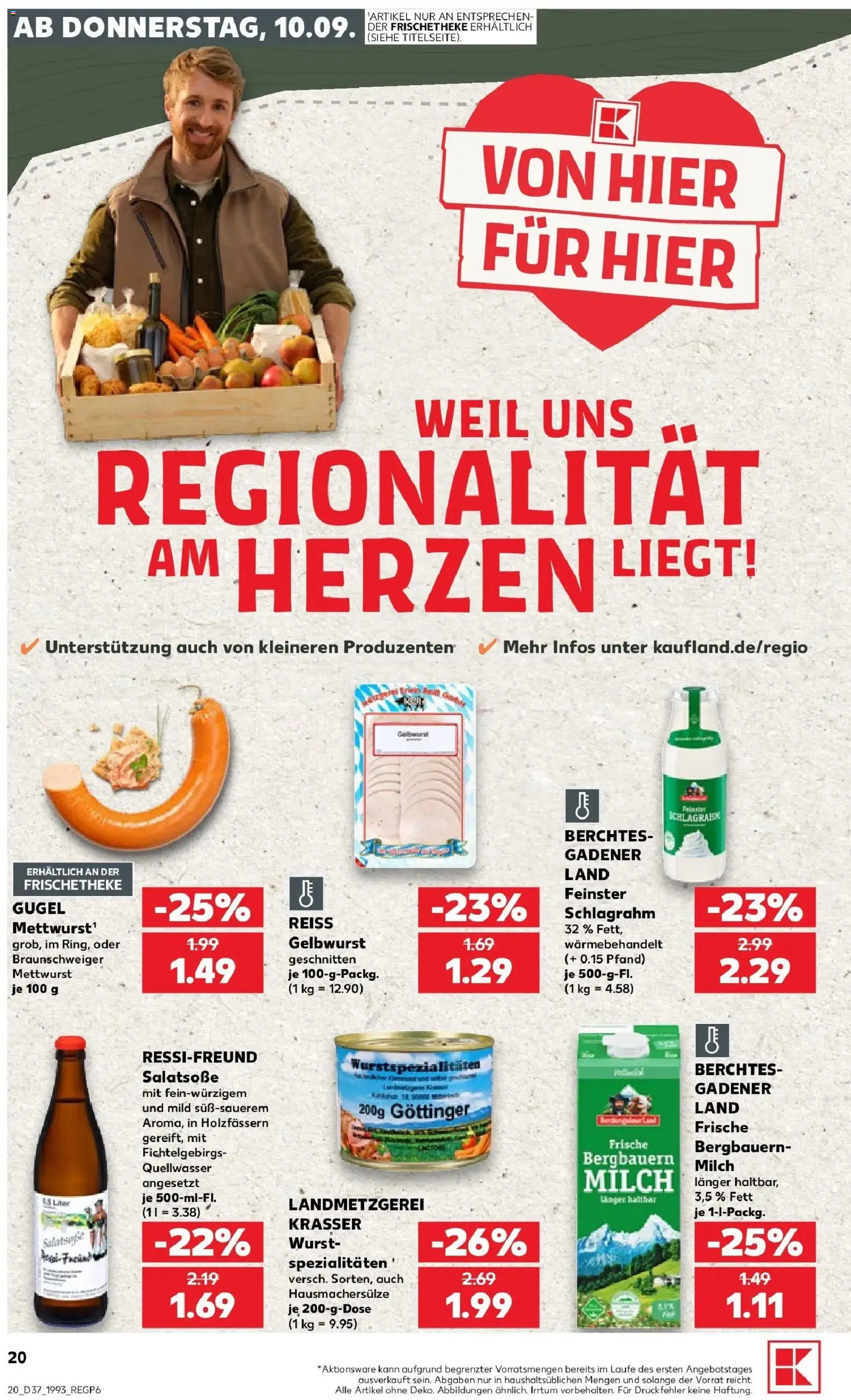Prospekt Kaufland ab 10.09.2026 » Angebote Online zum Blättern | Seite: 20 | Produkte: Milch, Spezialitäten, Wurst