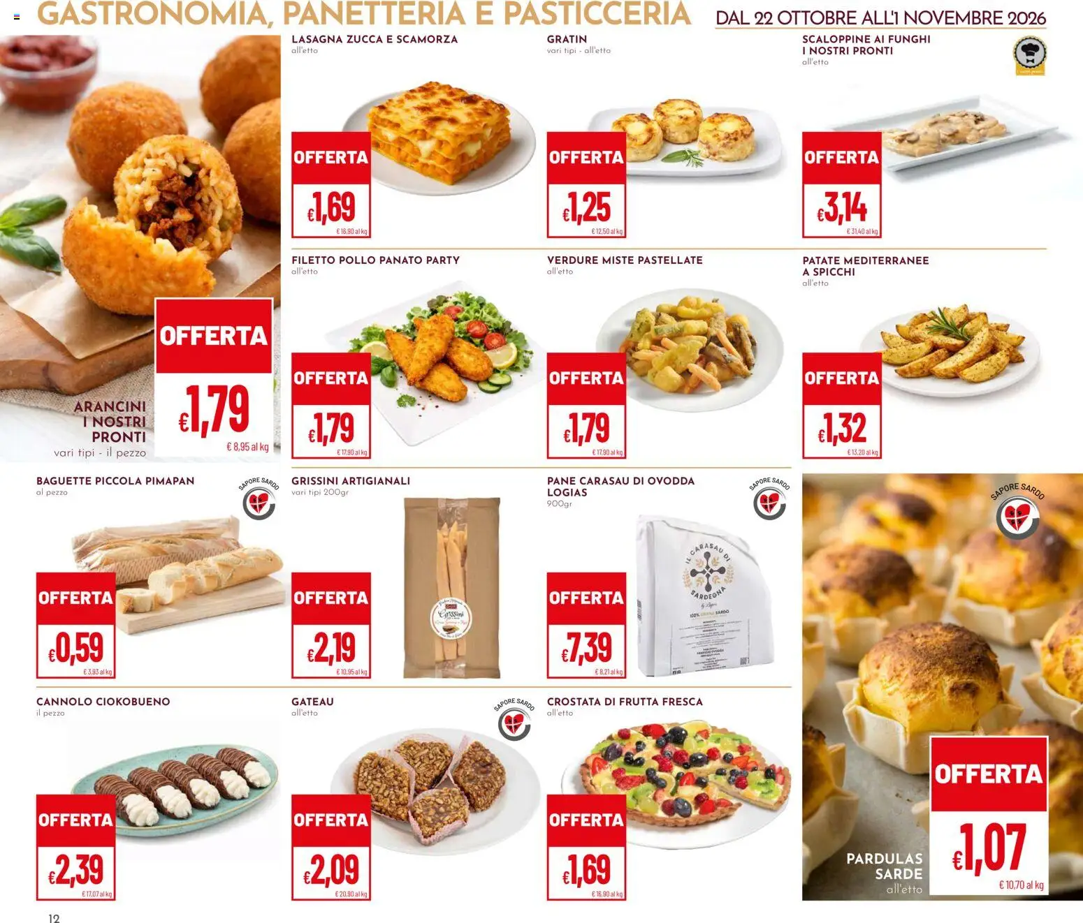 Volantino Pan del 22/10/2026 | Pagina: 12 | Prodotti: Pane, Pollo, Baguette, Funghi