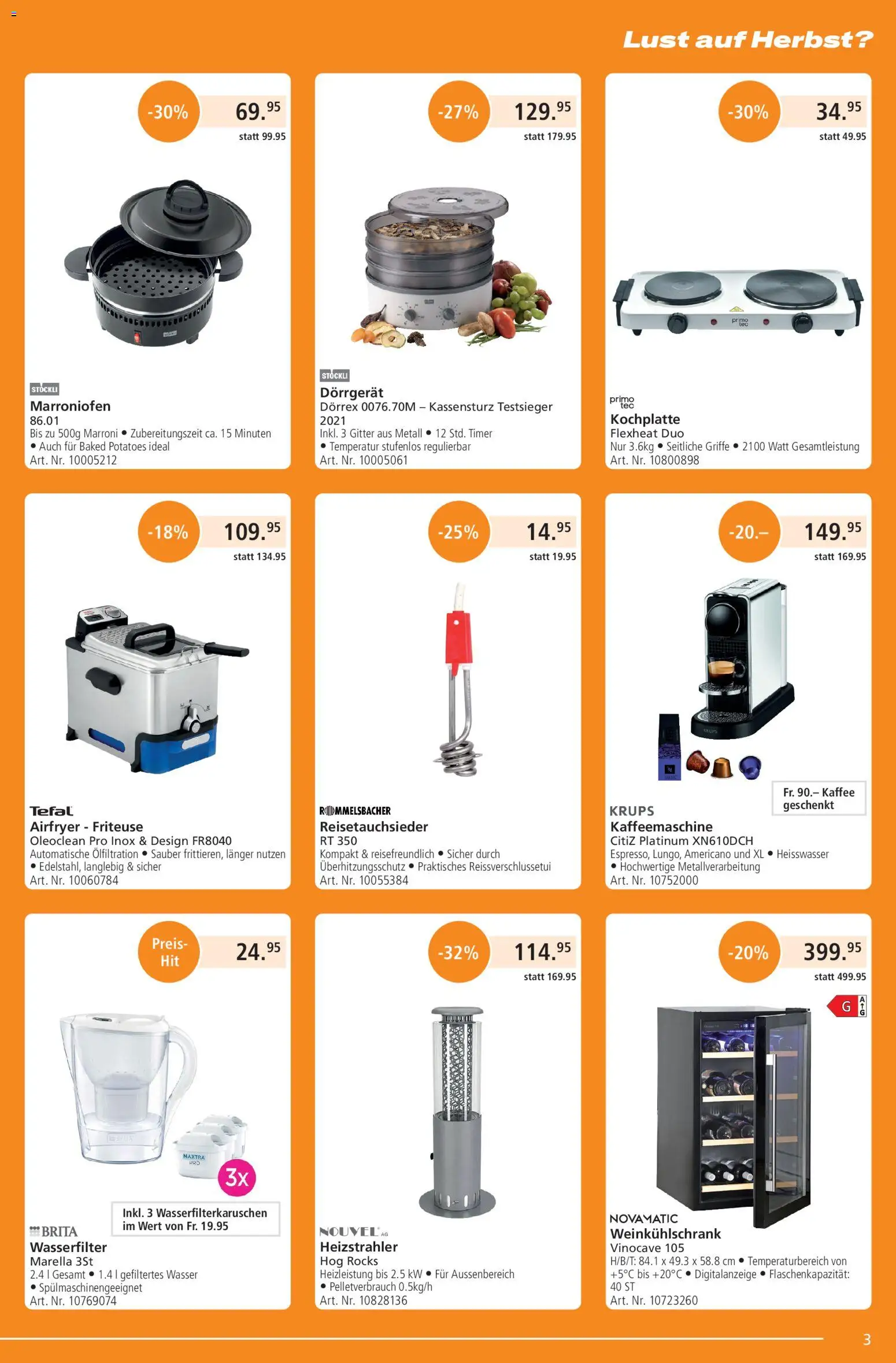 Fust aktionen – gültig ab 21.09.2026 | Seite: 3 | Produkte: Krups, Friteuse, Gitter, Kochplatte