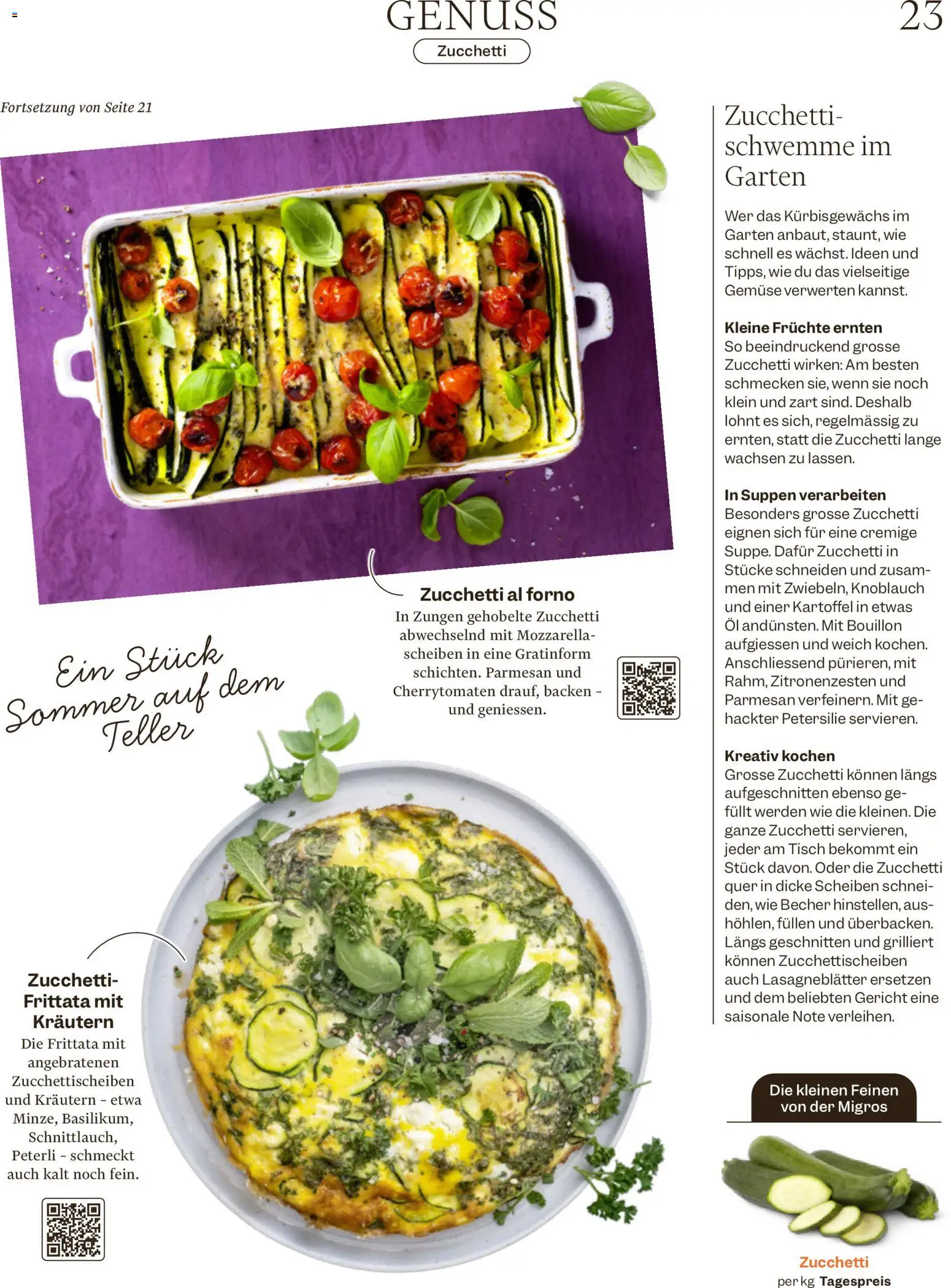 Migros aktionen Magazin – gültig ab 02.09.2026 | Seite: 23 | Produkte: Zucchini, Gemüse, Früchte, Petersilie