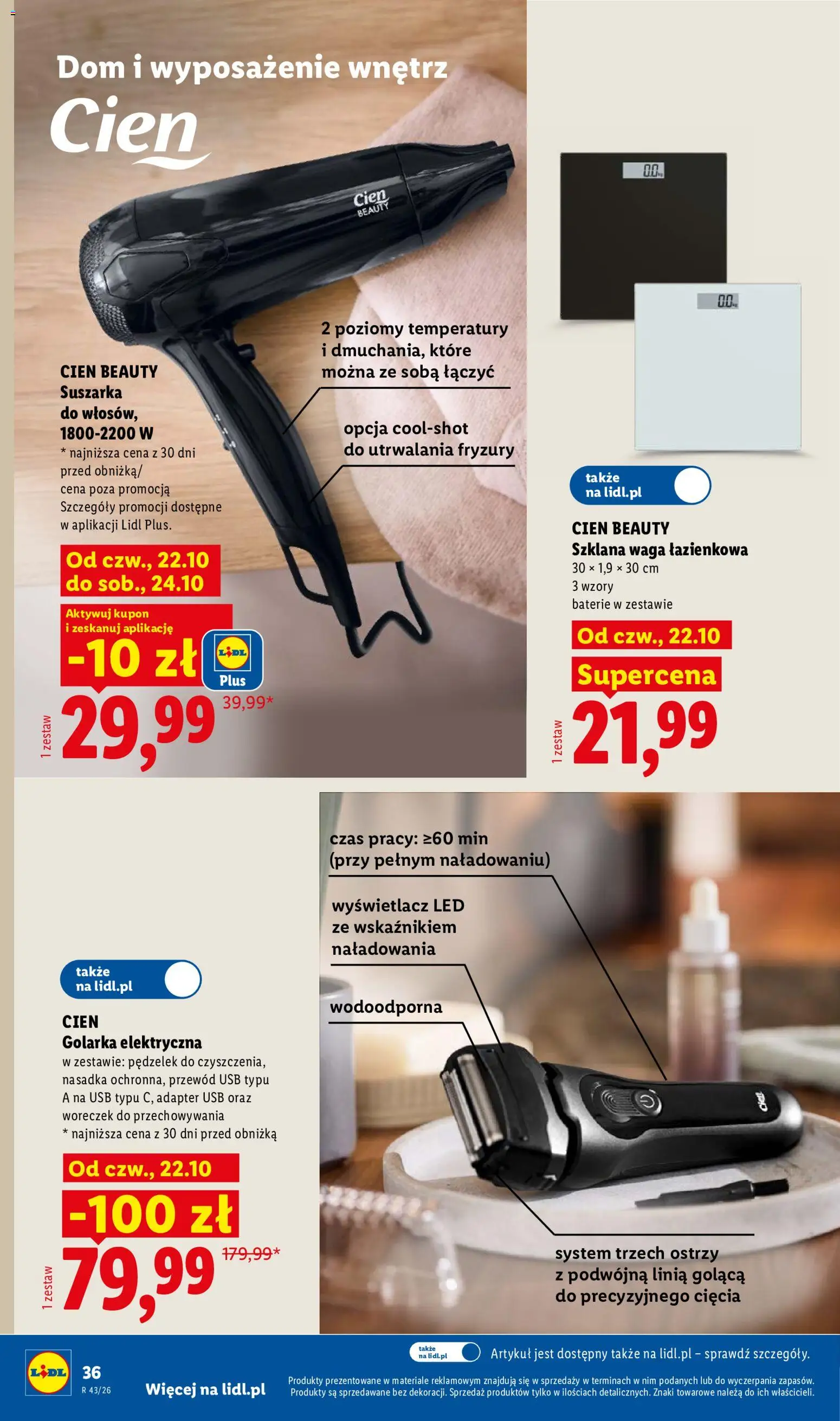 Lidl Polsko katalog od 19.10.2026 | Strana: 46 | Produkty: Cien, Adaptér, Baterie, LED