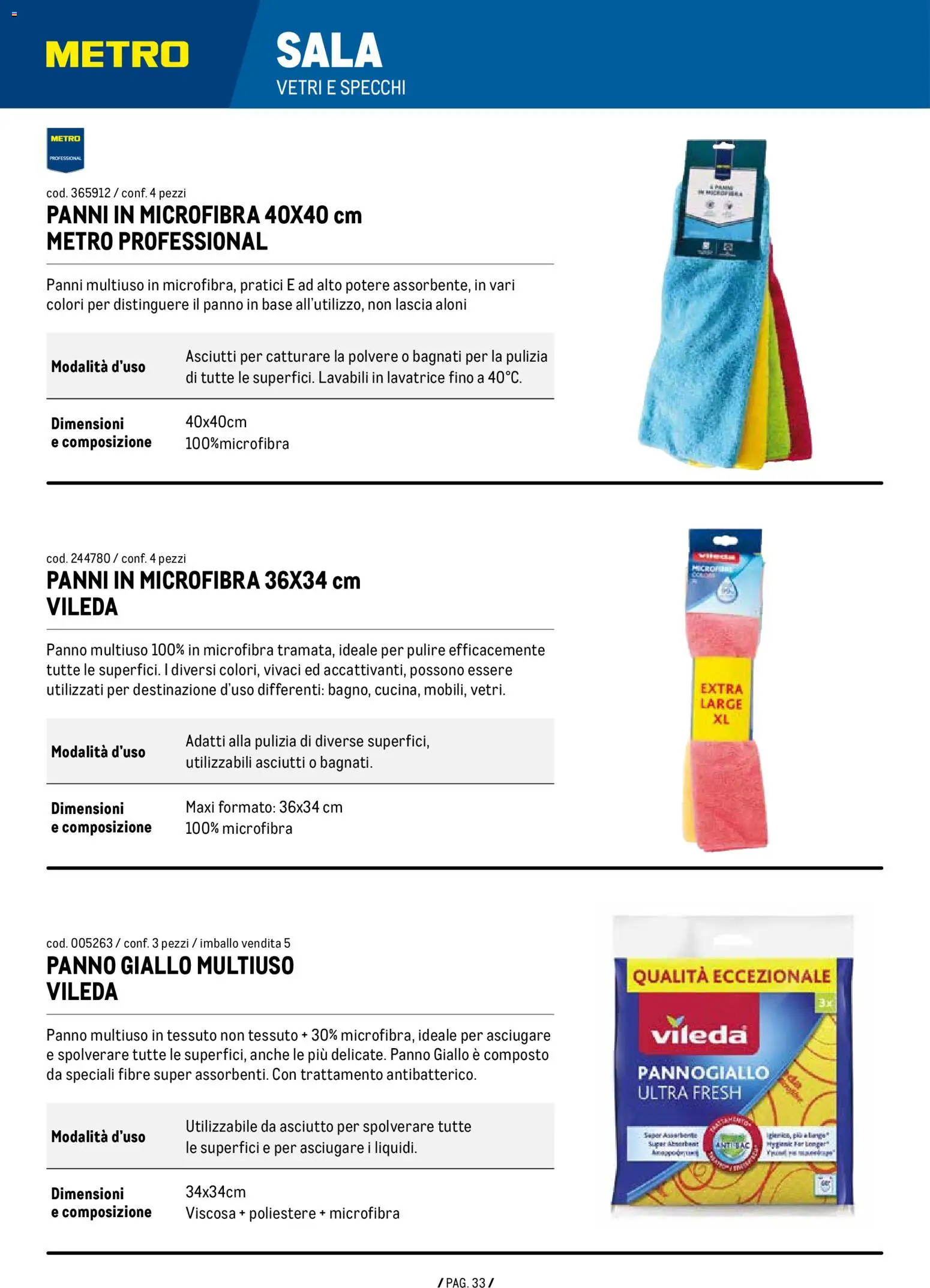Volantino Metro del 07/01/2026 | Pagina: 33 | Prodotti: Lavatrice, Panni