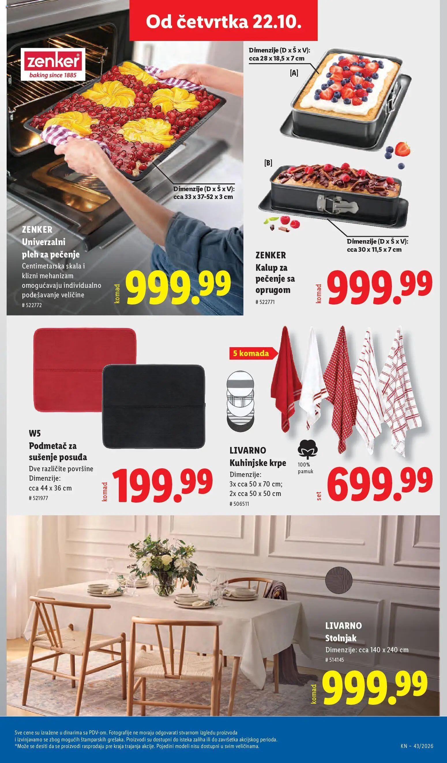 Lidl katalog - važi od 22.10.2026 | Strana: 79 | Proizvode: W5, Kuhinjske krpe, Stolnjak