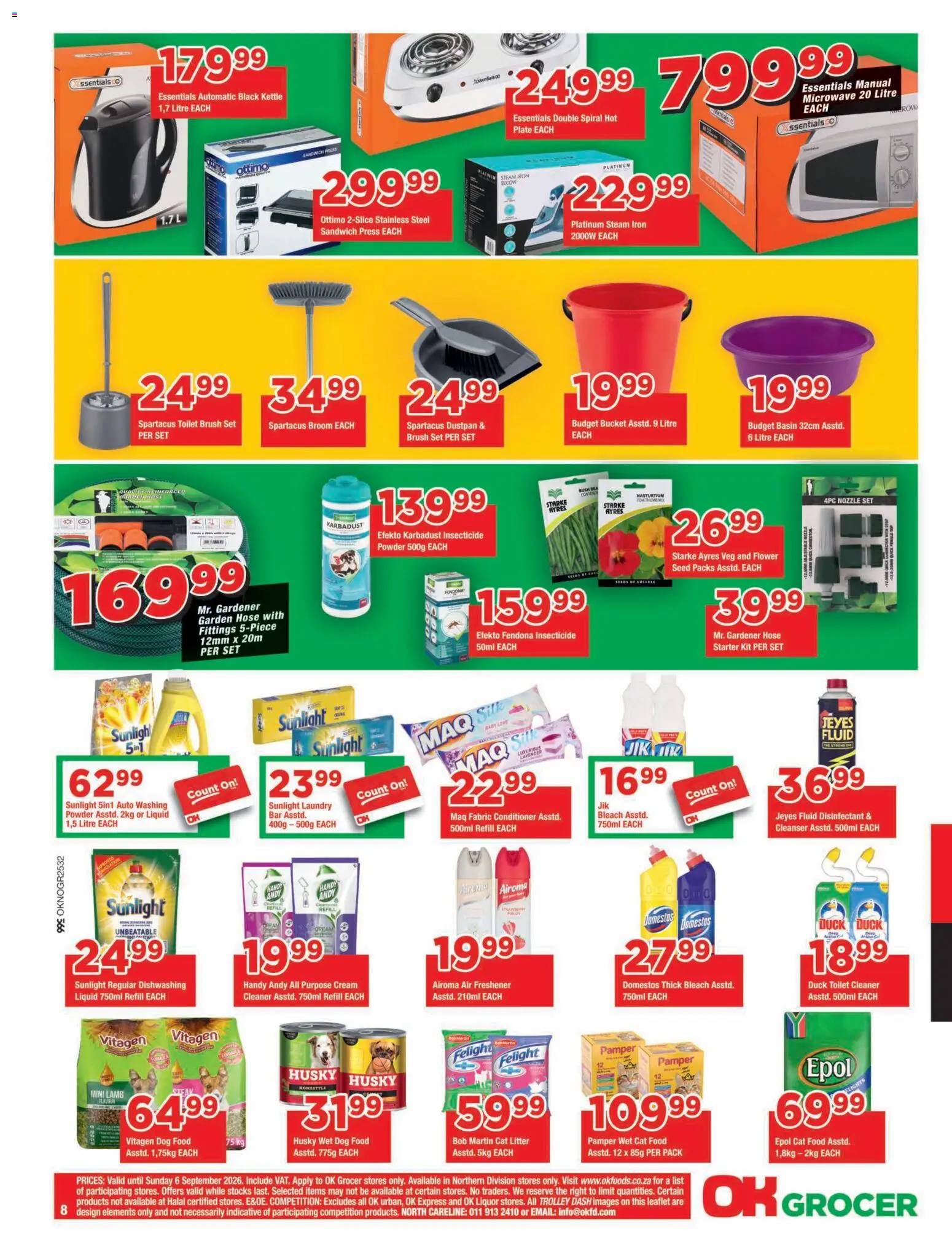 New OK Foods catalogue – valid from 25/08/2026 | Page: 8 | Products: Air freshener, Brush, Conditioner, Dog food