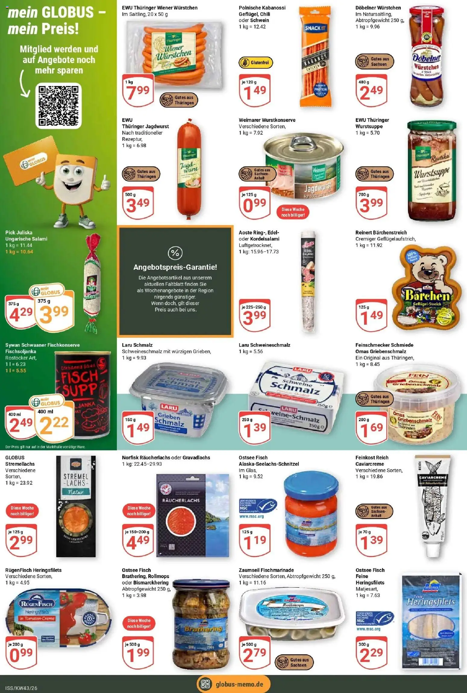 Globus Prospekt Isserstedt (ab 19.10.2026) » Angebote online | Seite: 13 | Produkte: Wiener wurstchen, Creme, Fisch, Räucherlachs