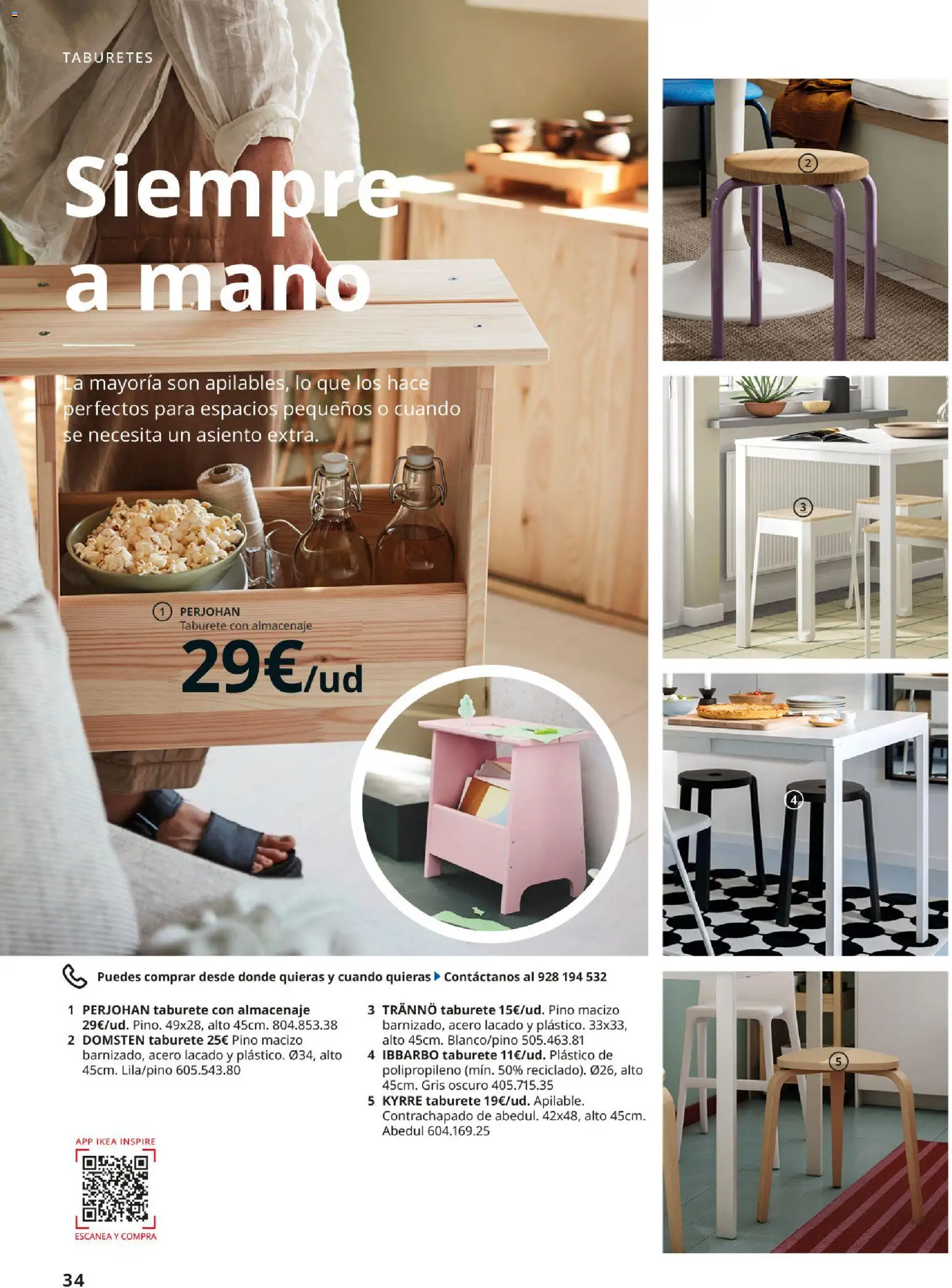 IKEA - Comedores │ válido desde el 01/09/2026 | Página: 34 | Productos: Taburete, Almacenaje