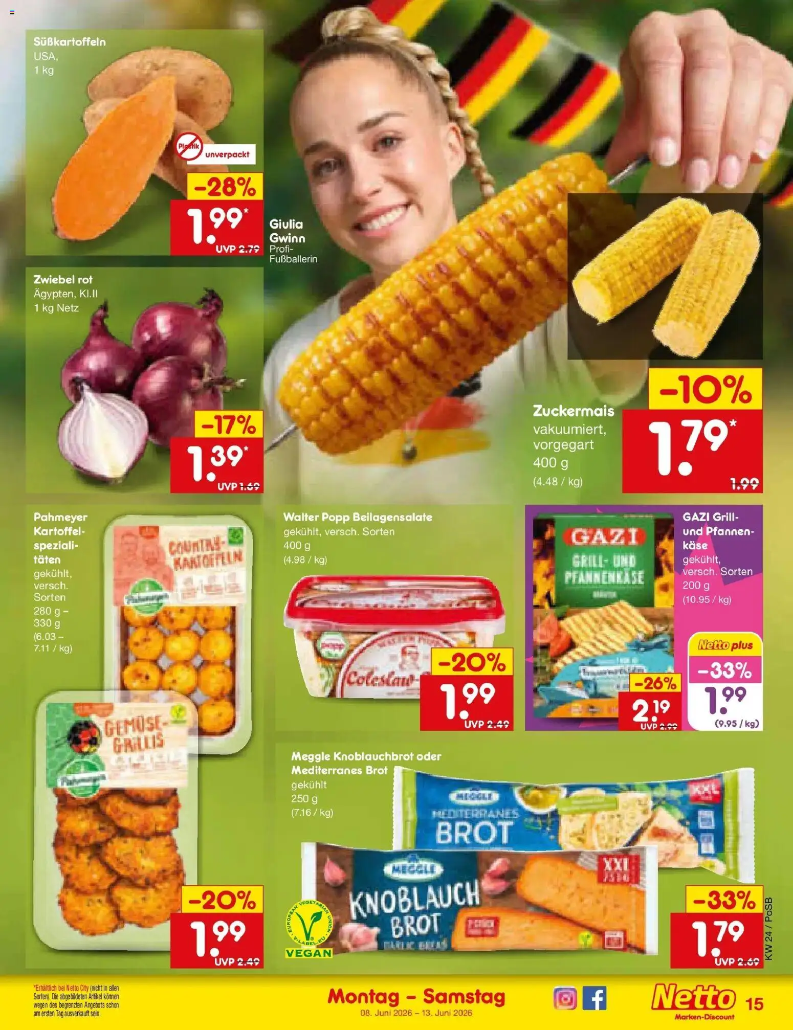 Netto Marken-Discount Prospekt Regensburg – gültig ab 08.06.2026 | Seite: 23 | Produkte: Grill, Käse, Kartoffeln, Knoblauch
