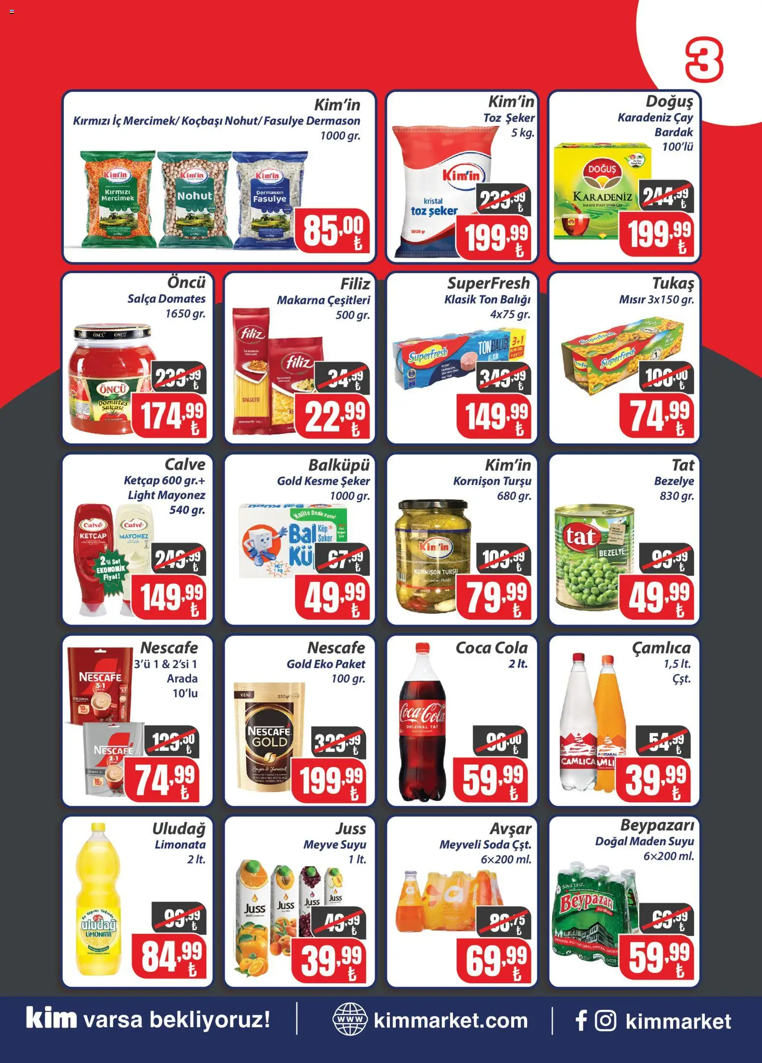 Kim Market - Pazariçi Açılış - 18 Eylül 2026 tarihinden itibaren geçerlidir | Sayfa: 3 | Ürünler: Meyve suyu, Portakal, Çay, Meyve