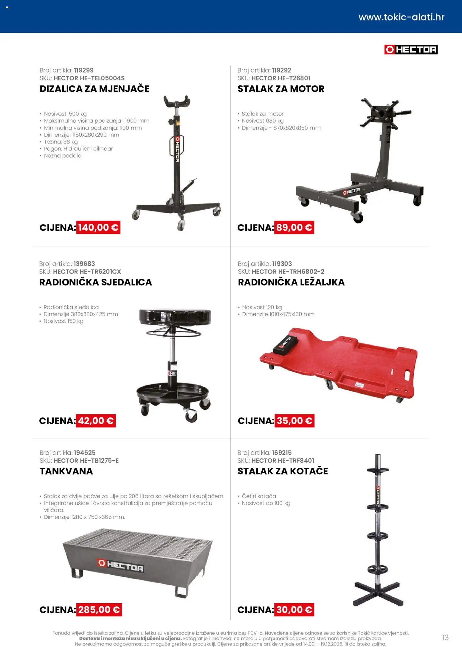 Tokić katalog | vrijedi od 14.09.2026 | Stranica: 13 | Proizvodi: Ležaljka, Ulje, Stalak