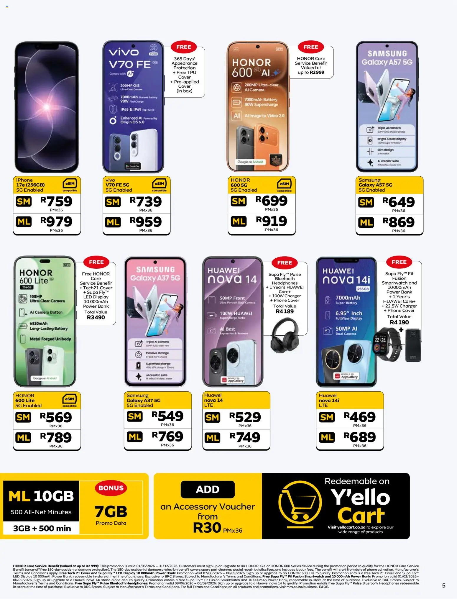 New MTN catalogue – valid from 07/08/2026 | Page: 5 | Products: Data, Smartwatch, Battery, Charger
