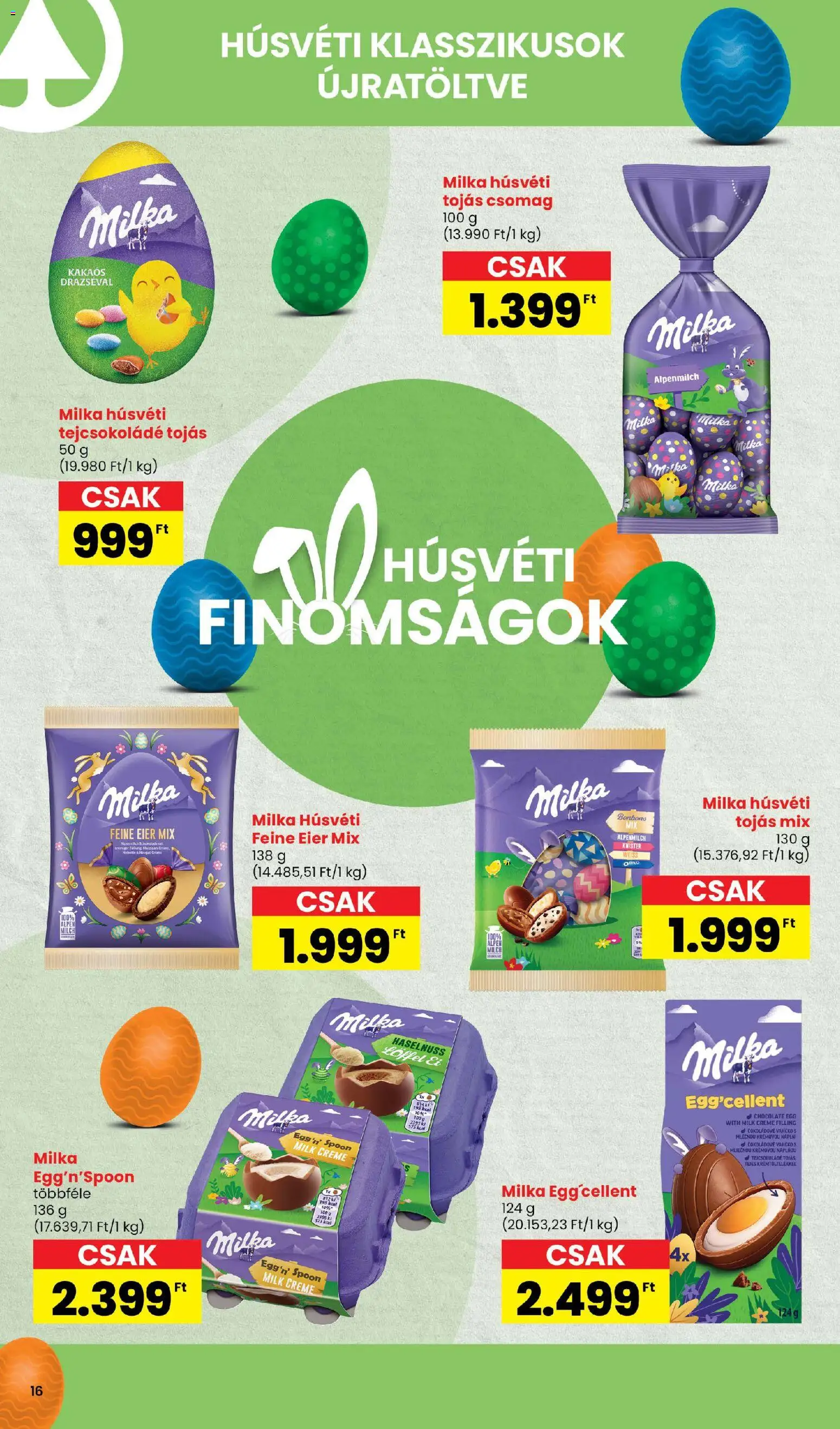 Spar akciós ujság - amely érvényes a következő dátumtól: 05.03.2026 | Oldal: 16 | Termékek: Tejcsokoládé, Tojás