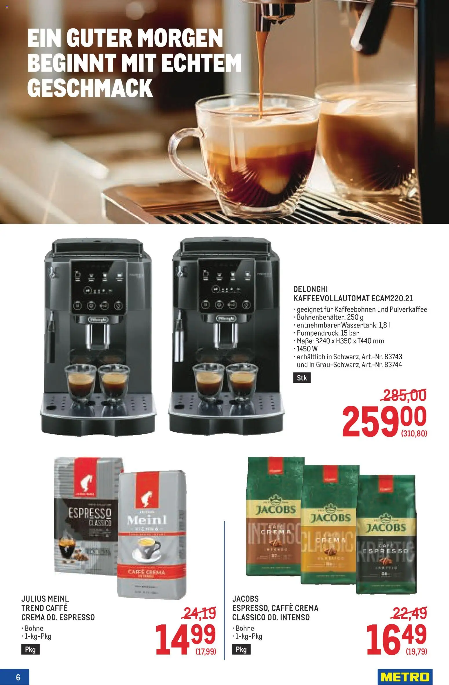 Metro angebote Kaffee Spezial gültig ab 03.09.2026 | Seite: 6 | Produkte: Bohne