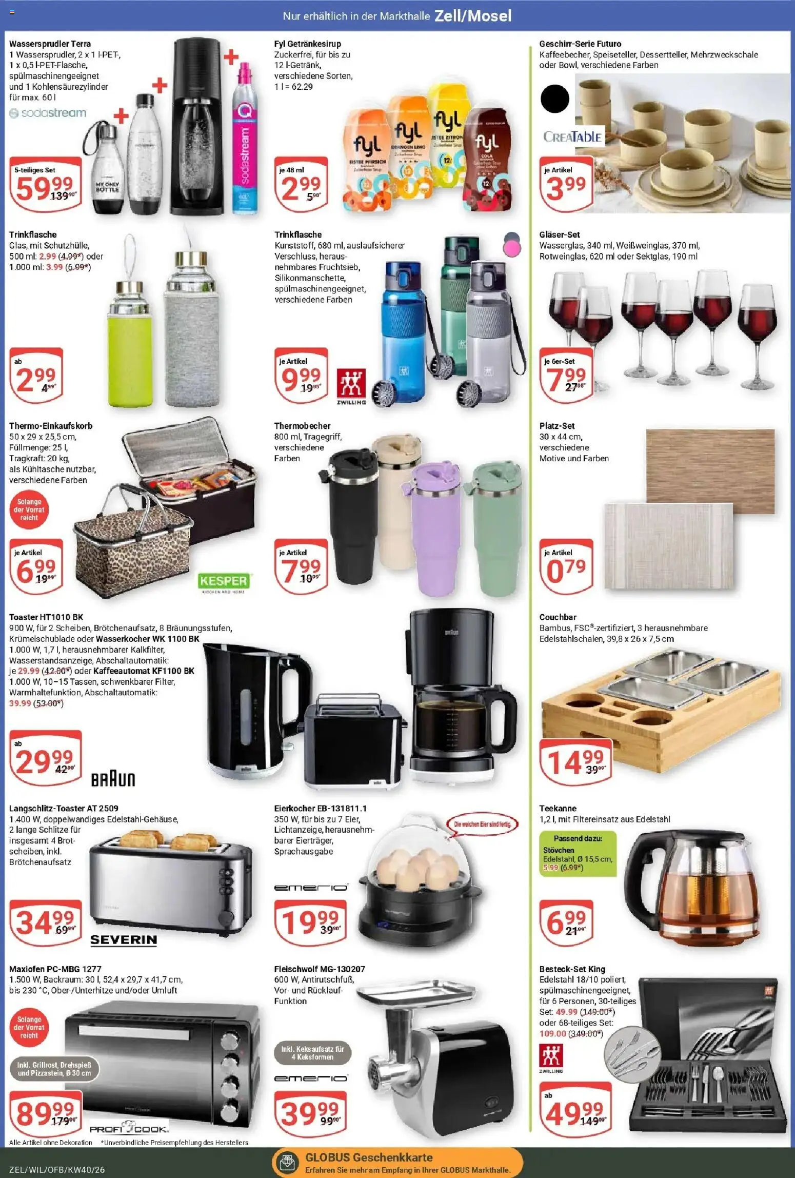 Globus Prospekt Wittlich (ab 28.09.2026) » Angebote online | Seite: 23 | Produkte: Toaster, Eier, Pfirsich, Brot