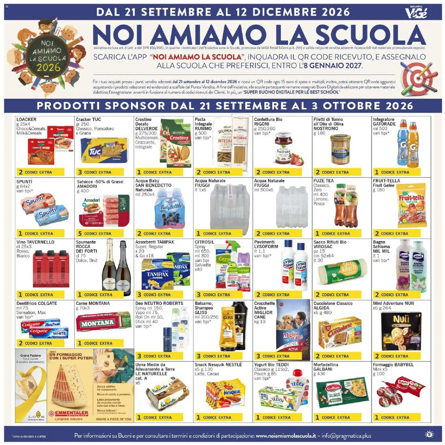 Volantino Paghi Poco del 22/09/2026 | Pagina: 9 | Prodotti: Crocchette, Tonno, Grana Padano, Salsicce