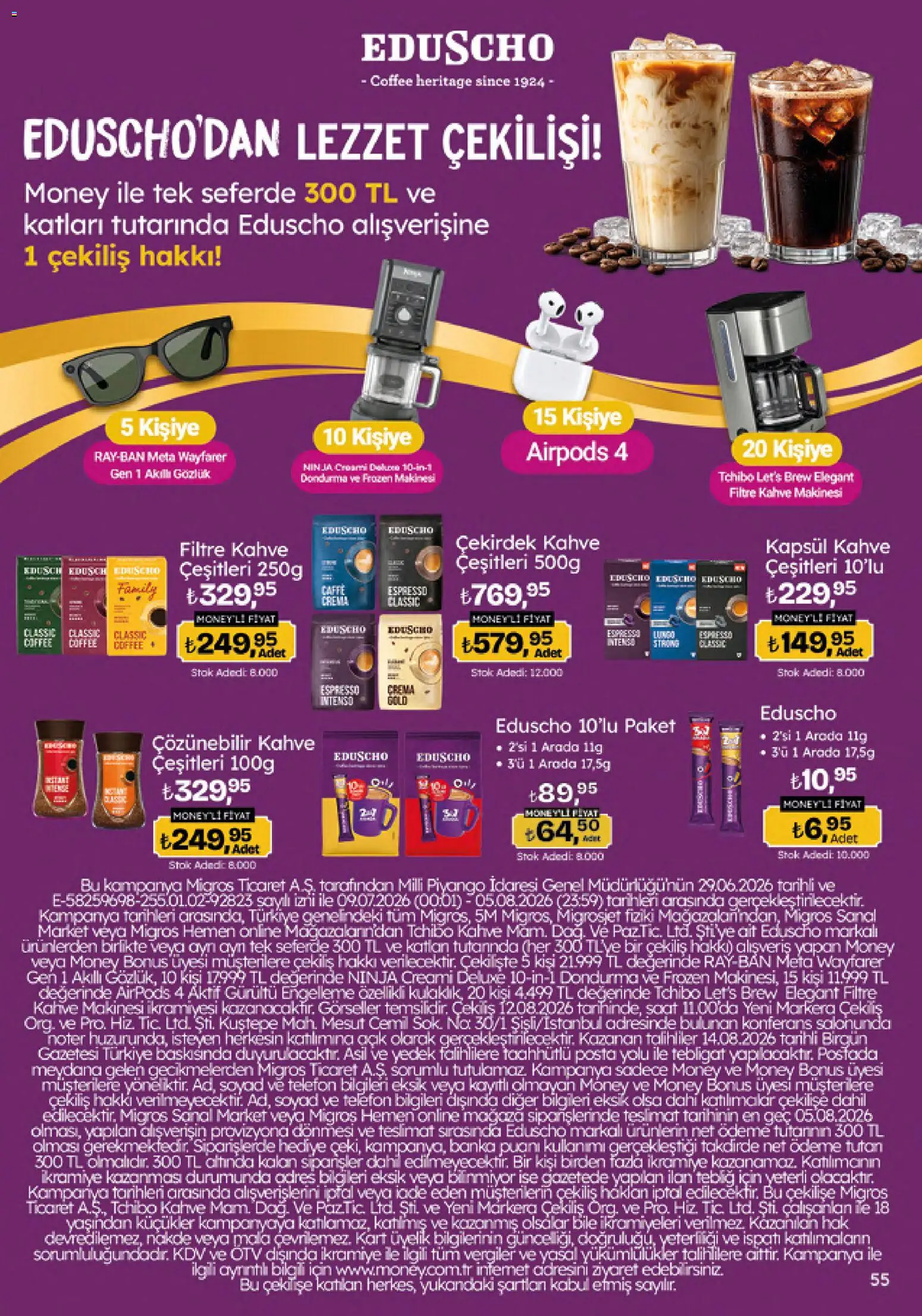 Migros Katalog - 5M Migroskop Dijital - 09 Temmuz 2026 tarihinden itibaren geçerlidir | Sayfa: 55 | Ürünler: Kahve, Dondurma, Saat, Kahve makinesi