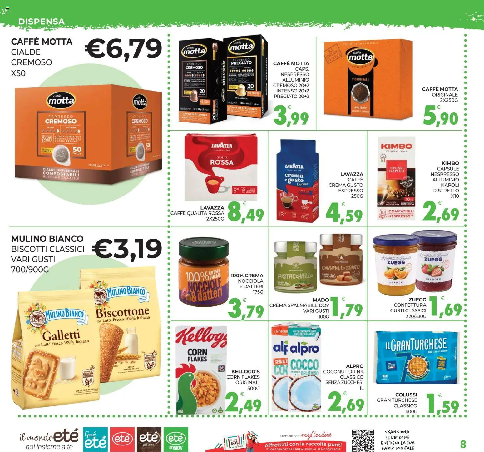 Volantino Eté del 22.05.2026 | Pagina: 8 | Prodotti: Biscotti, Nocciole, Alluminio, Lavazza