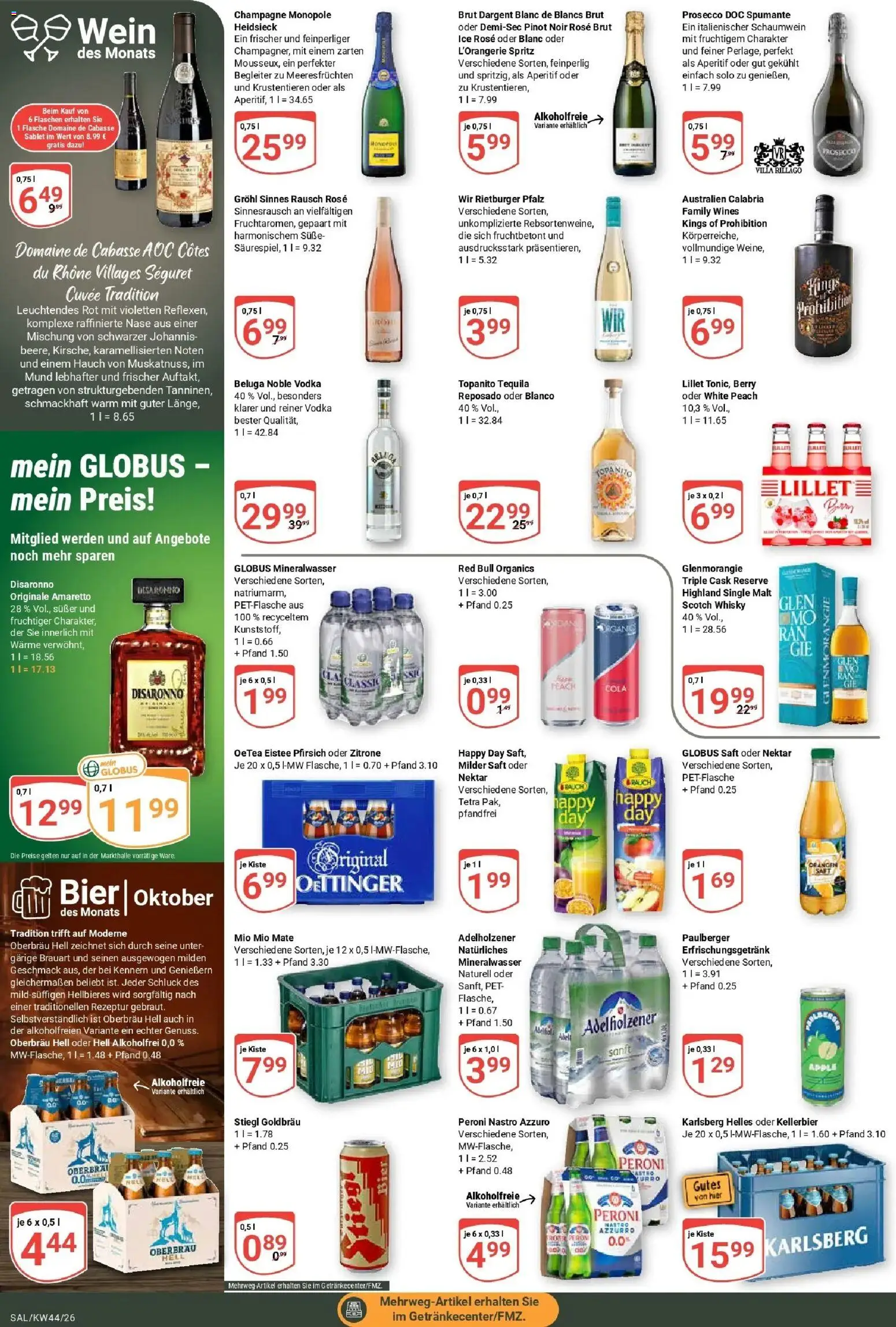 Globus Prospekt Saarlouis – gültig ab 26.10.2026 | Seite: 18 | Produkte: Red bull, Orangen, Apple, Wein
