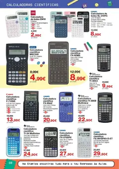 Pré-visualização Staples Regresso às Aulas 2026 válido de 17/08/2026 | Página: 60 | Produtos: Calculadora, Pilhas